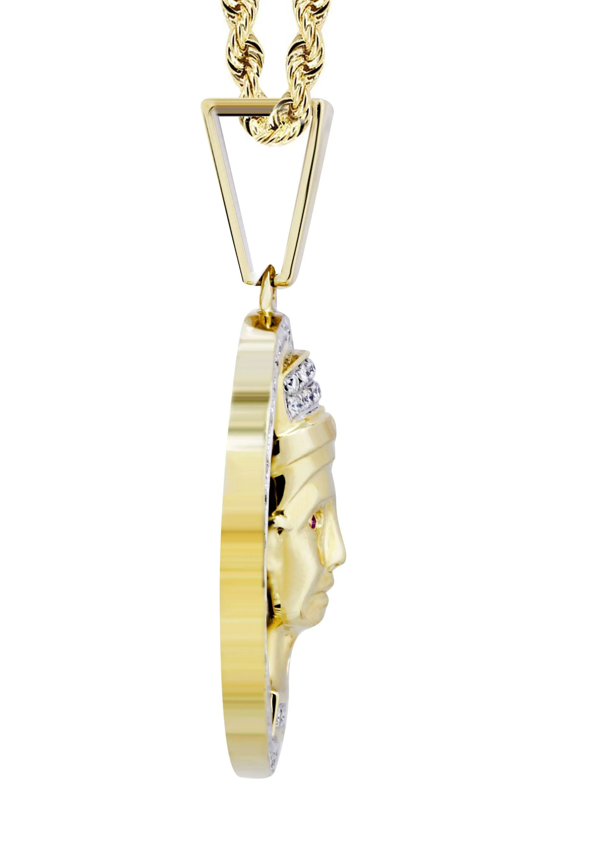 14K Yellow Gold Pharaoh Diamond Necklace  | 0.42 Carats - Image 4