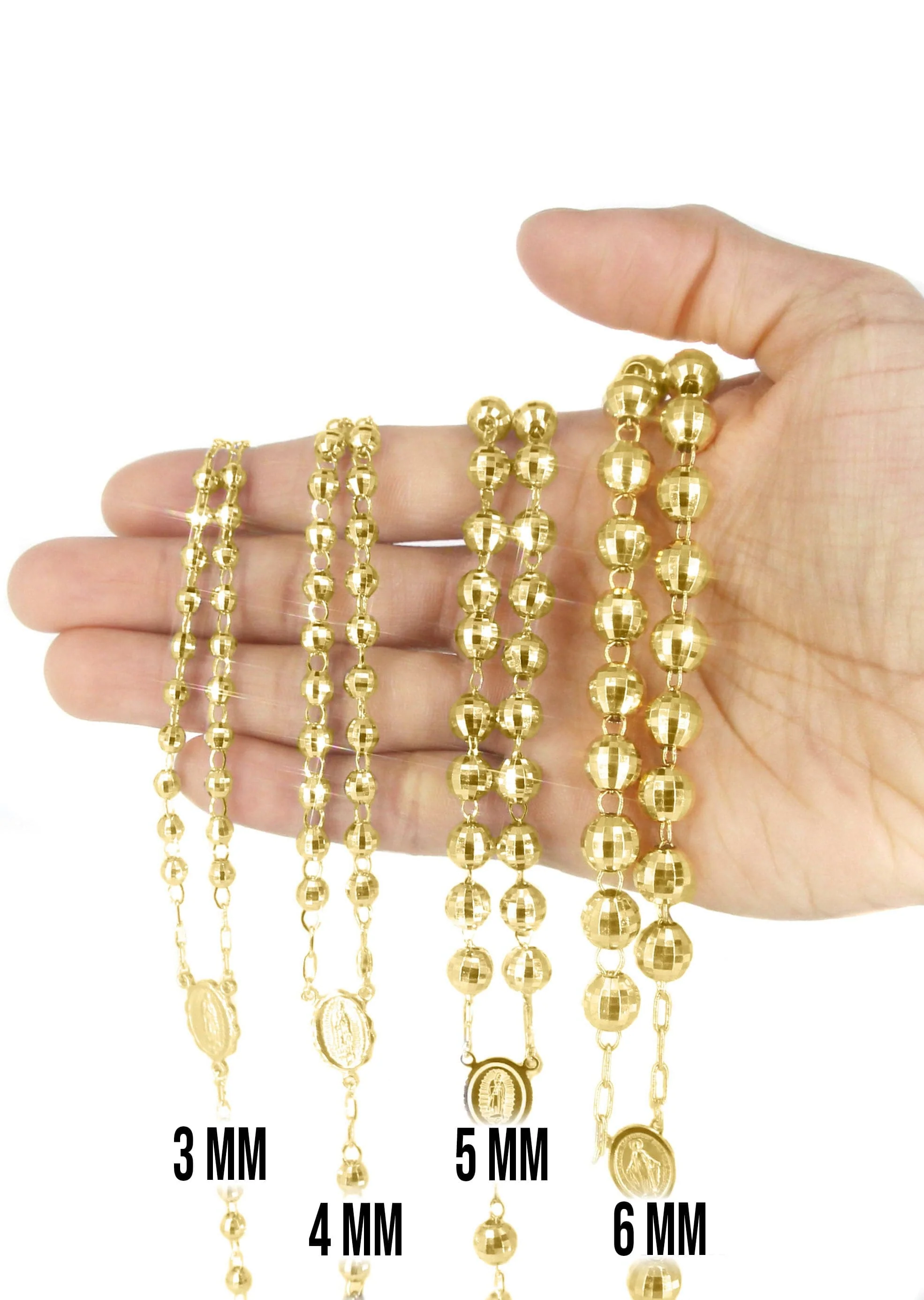 14K Yellow Gold Rosary Chain - Image 5