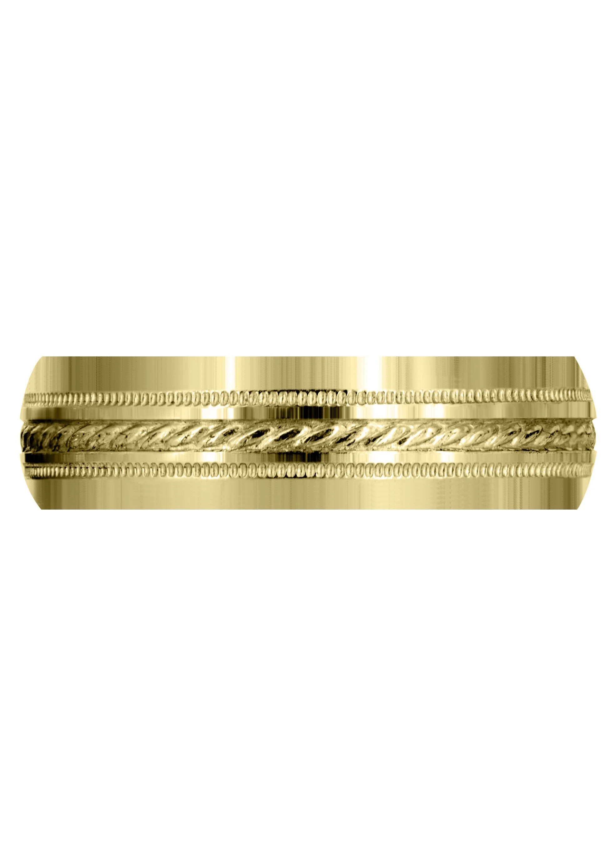 Yellow Gold Basic Carved Celtic Mens Wedding Band | Satin Finish (Angel) - Image 2