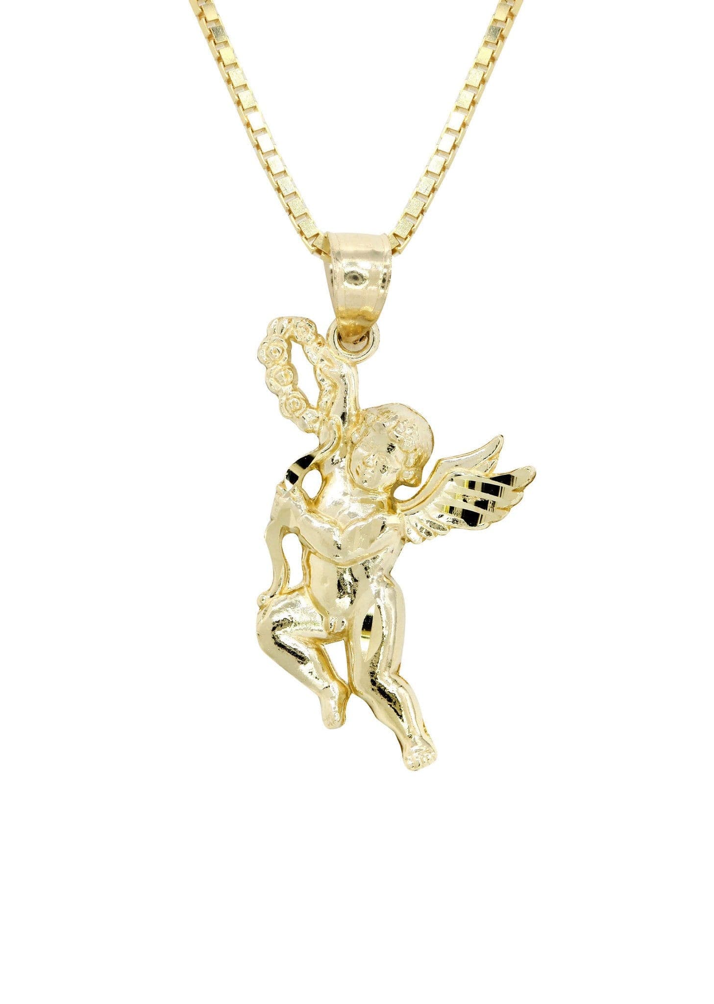 10K Yellow Gold Box  Angel Necklace | Appx. 6.3 Grams - Image 2