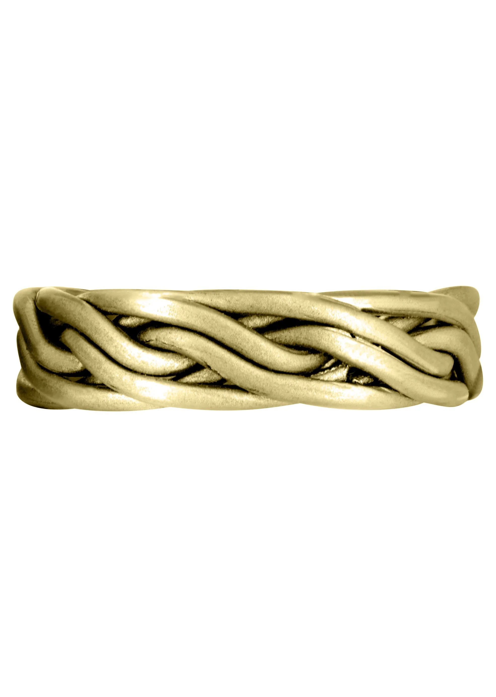 Yellow Gold Braided Mens Wedding Band | GB Finish (Miguel) - Image 3