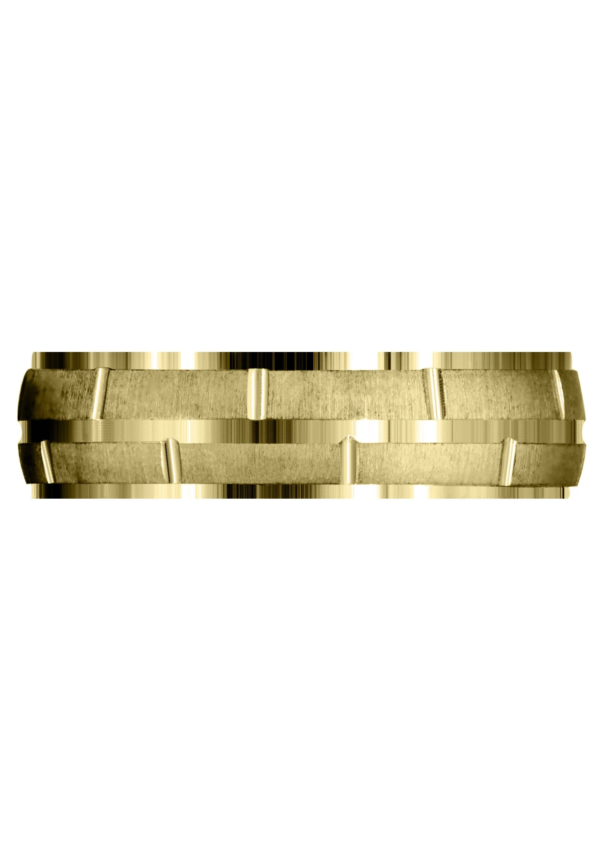 Yellow Gold Carved Diamond Carved Mens Wedding Band | Cross Satin Finish (Robert) - Image 2