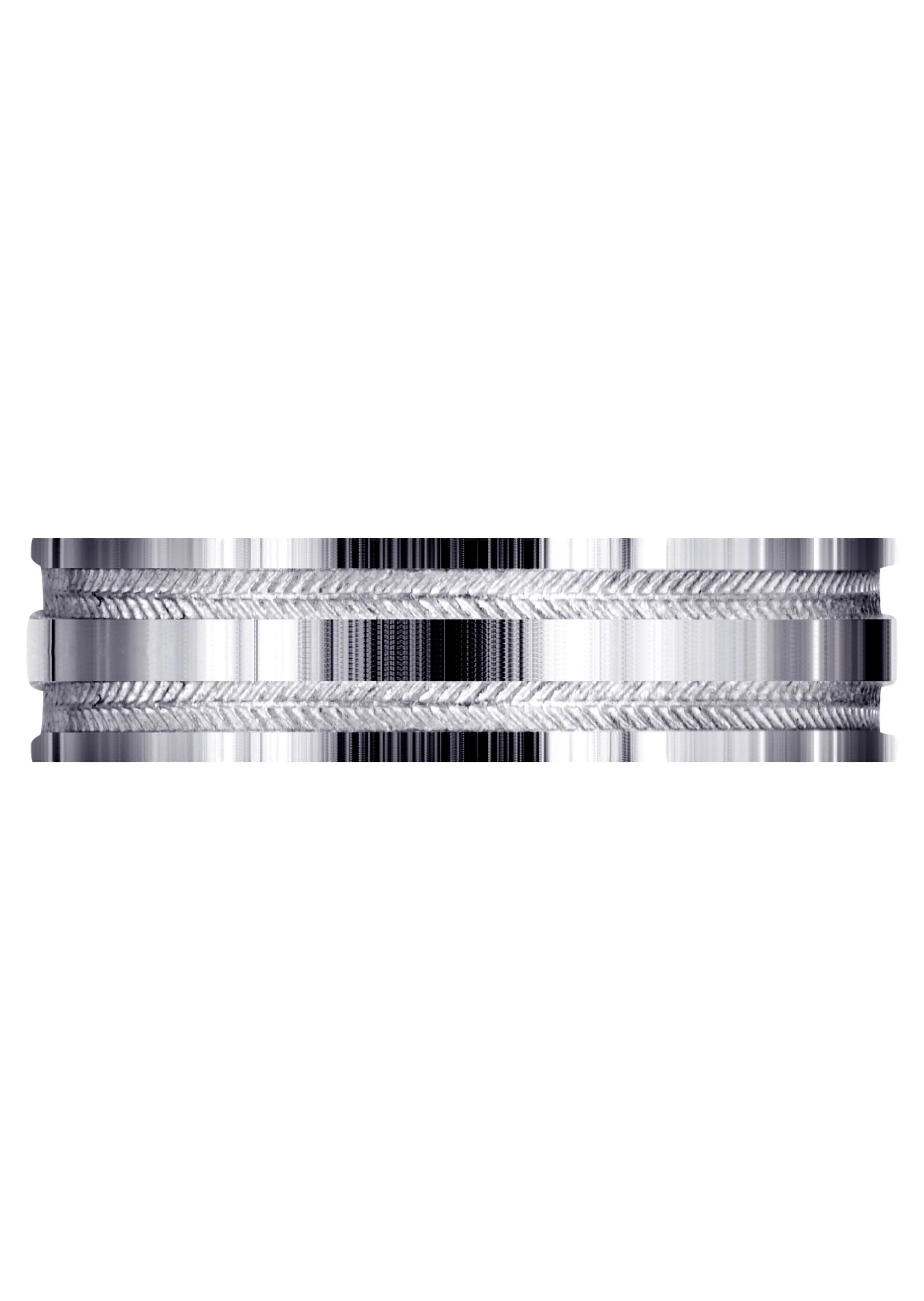 Carved Simple Mens Wedding Band | High Polish Finish (Grayson) - Image 2