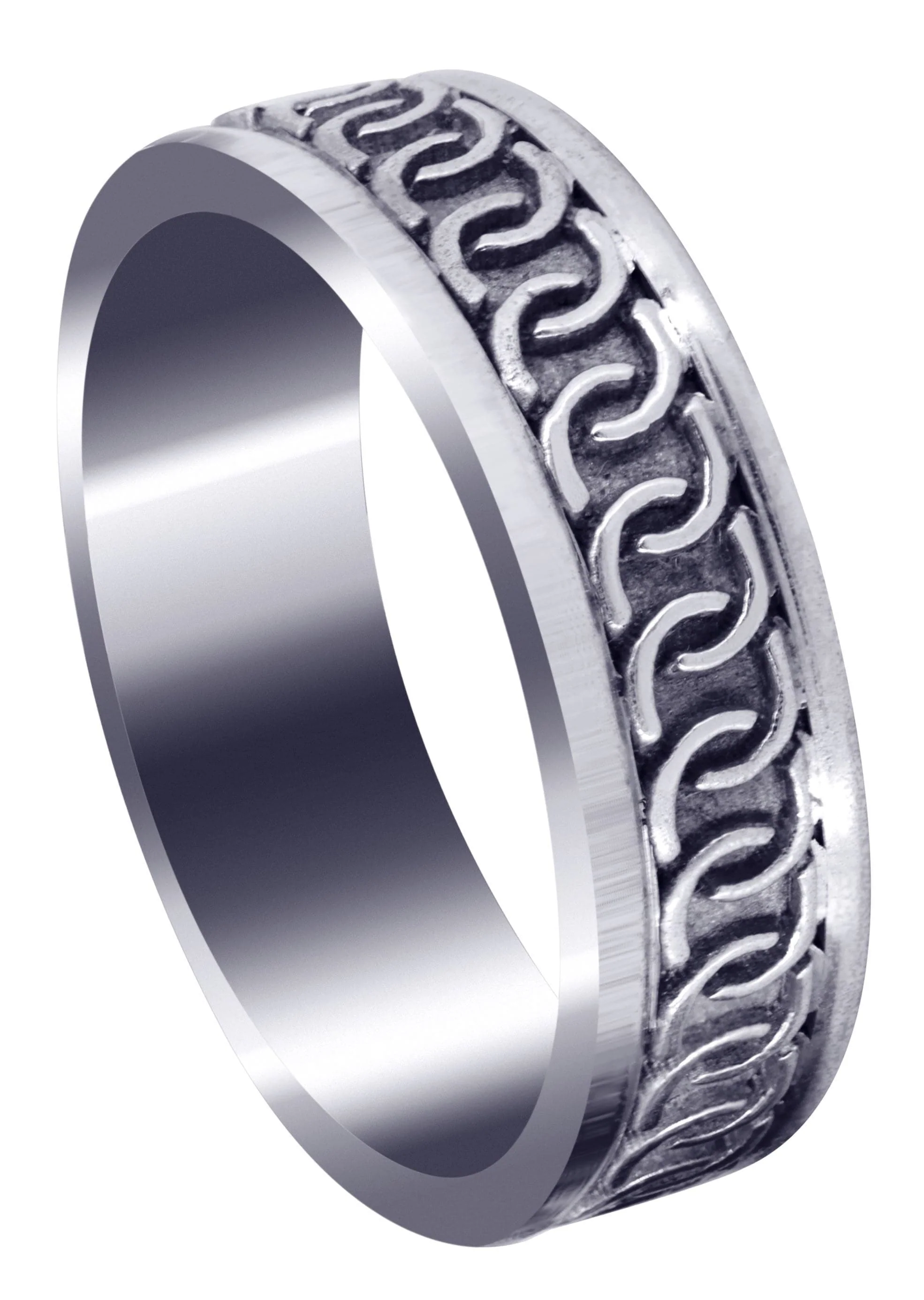 Celtic Mens Wedding Band | Sand Blast / High Polish Finish (Eric)