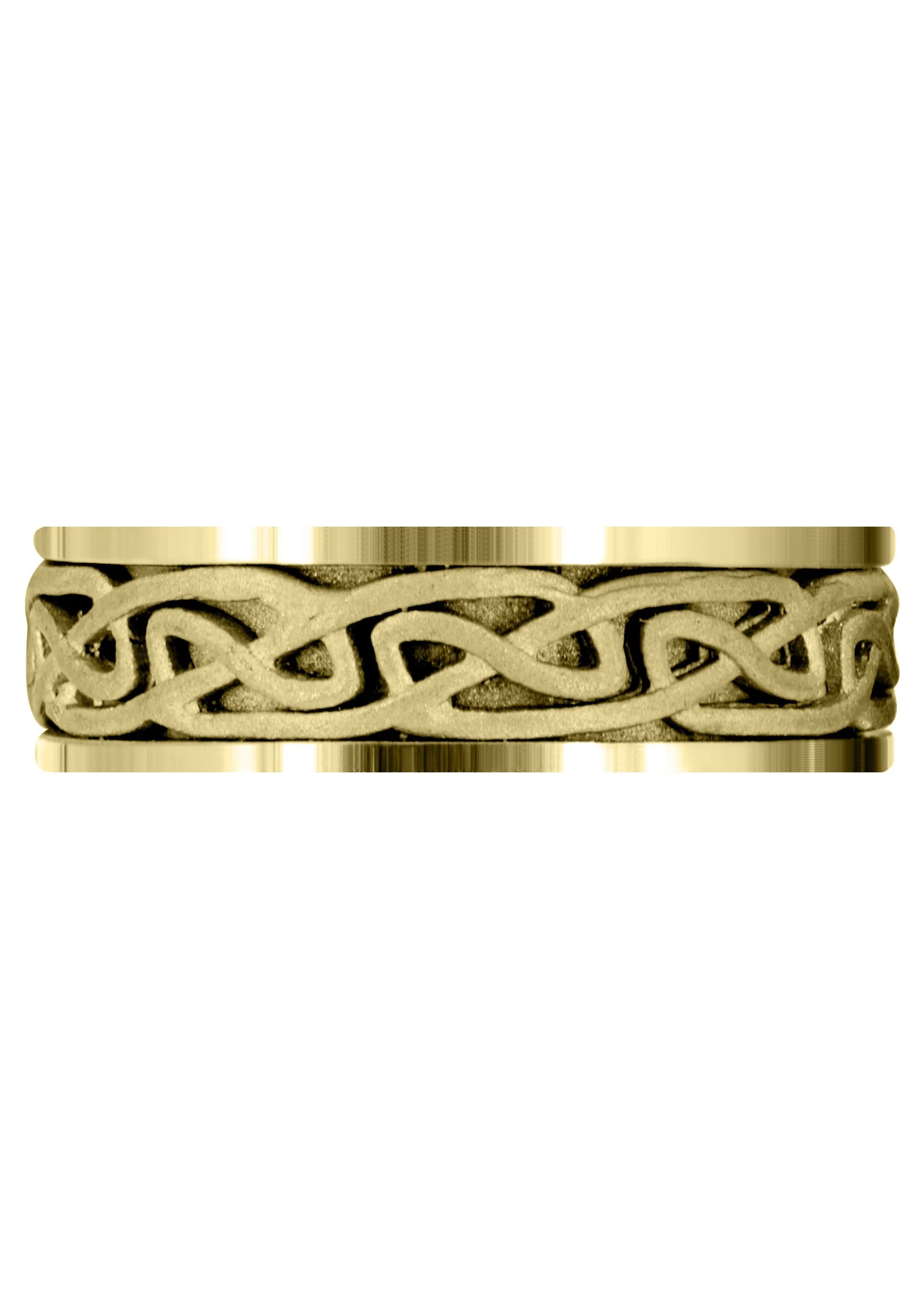 Yellow Gold Celtic Mens Wedding Band | Sand Blast Finish (Ian) - Image 2
