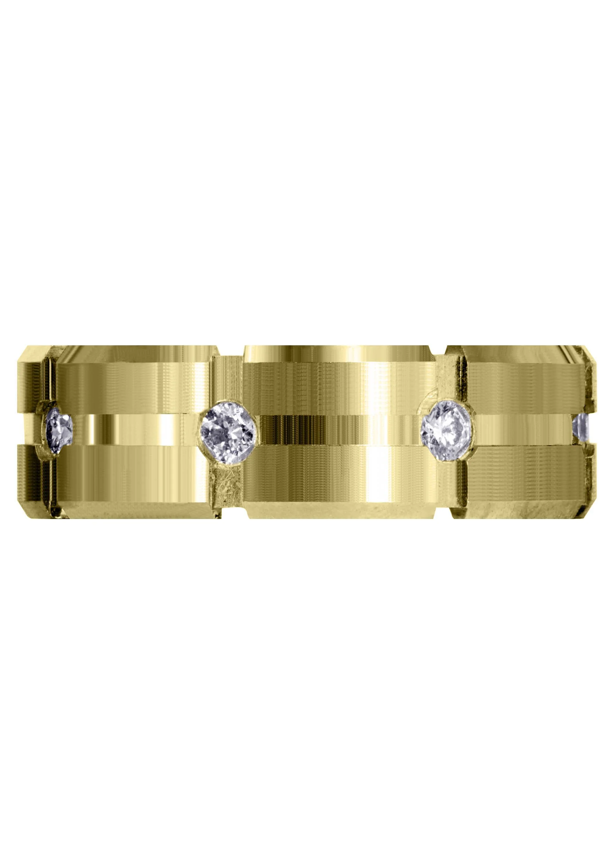 Yellow Gold Classic Diamond Mens Wedding Band | 0.4 Carats (Andres) - Image 2