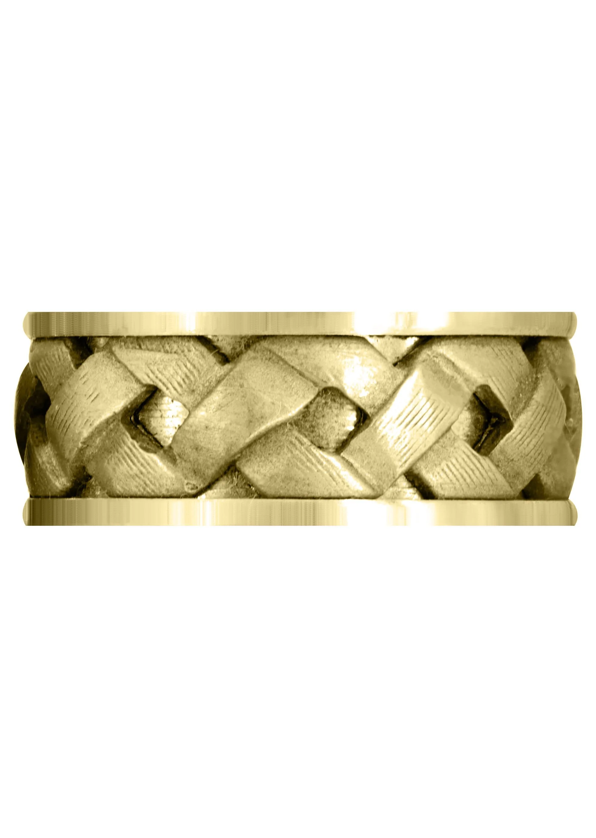 Yellow Gold Contemporary Mens Wedding Band | Satin Finish (Wesley) - Image 2