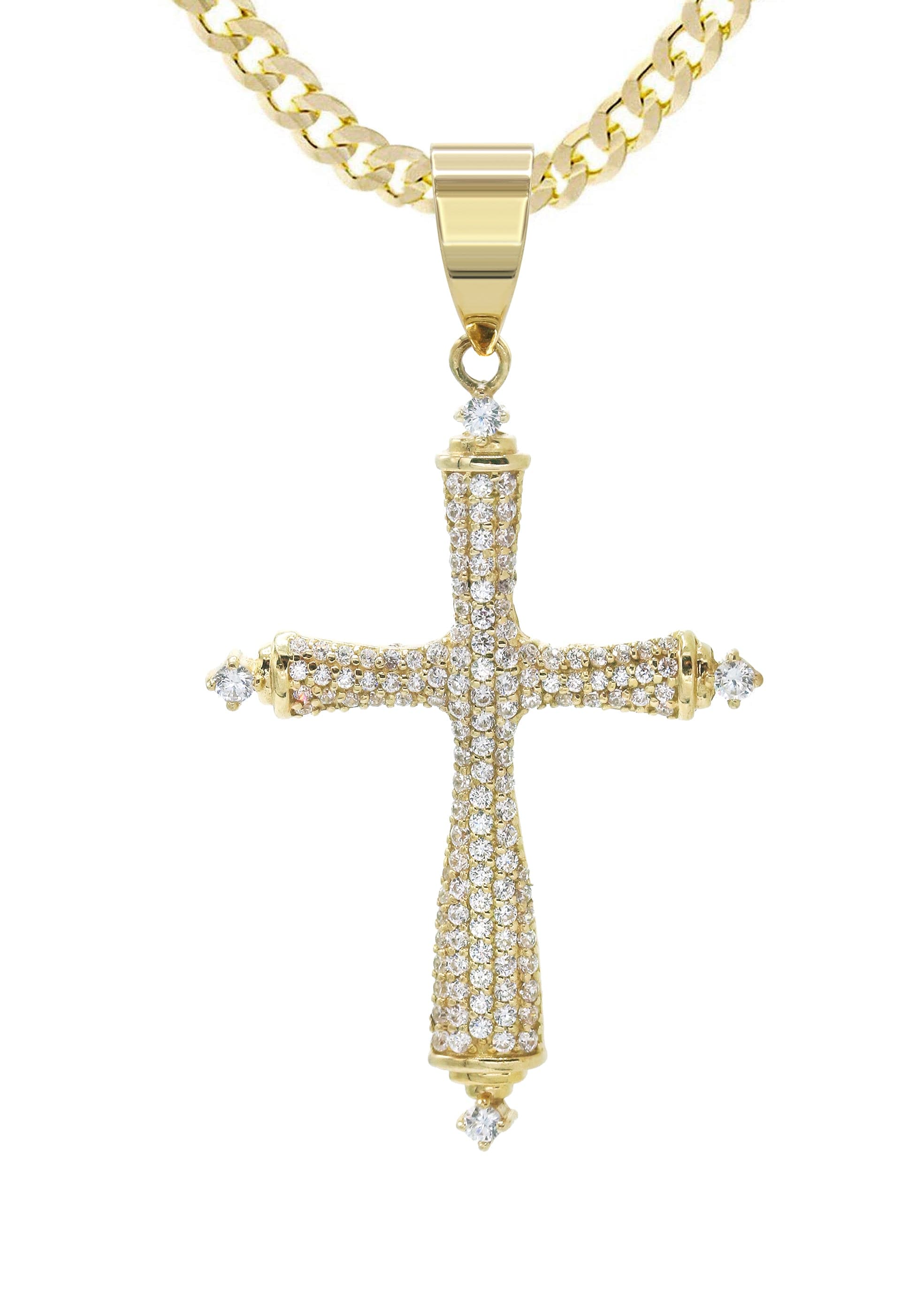 10K Yellow Gold Cross Necklace | Appx. 16.1 Grams - Image 2