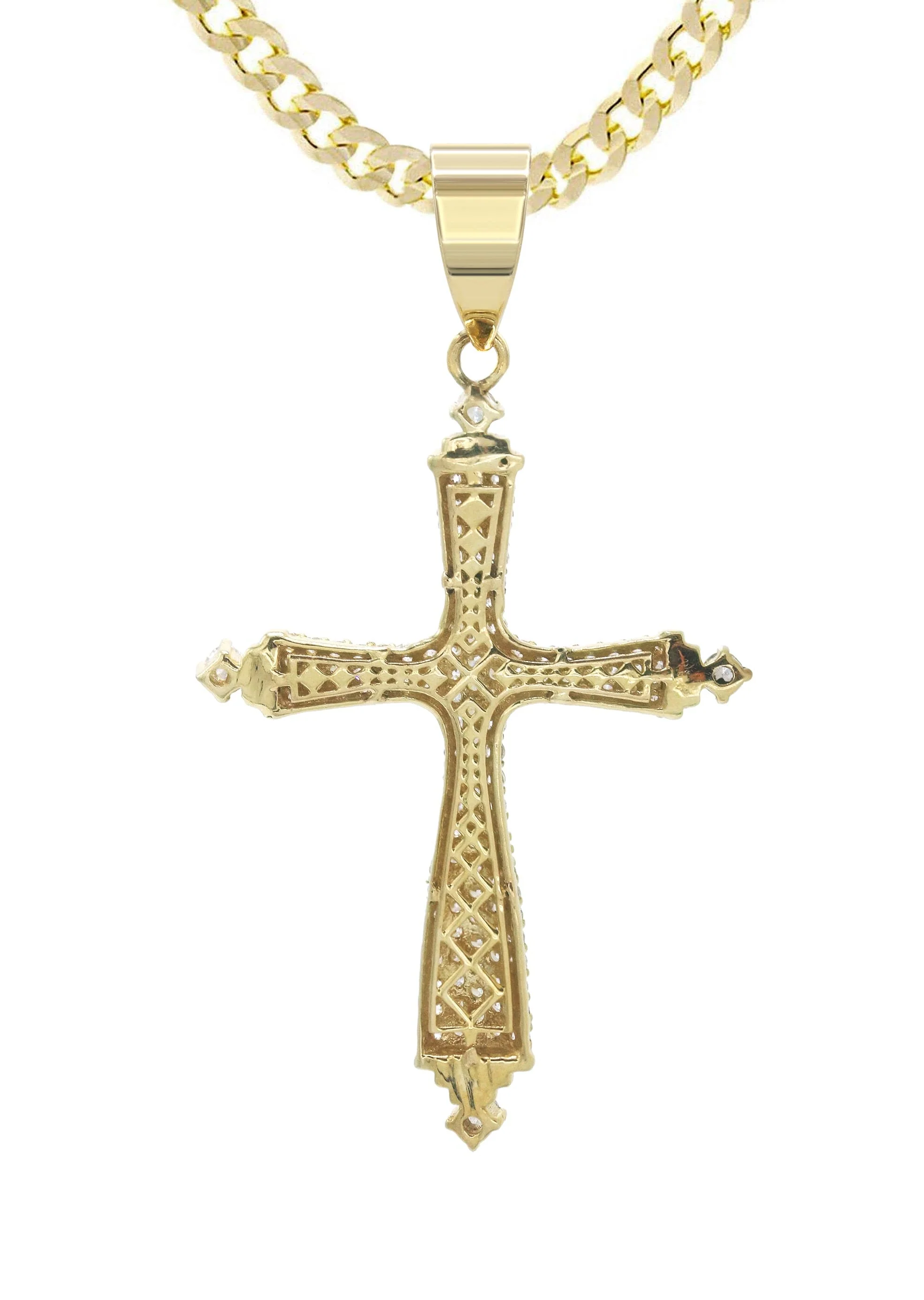 10K Yellow Gold Cross Necklace | Appx. 16.1 Grams - Image 3