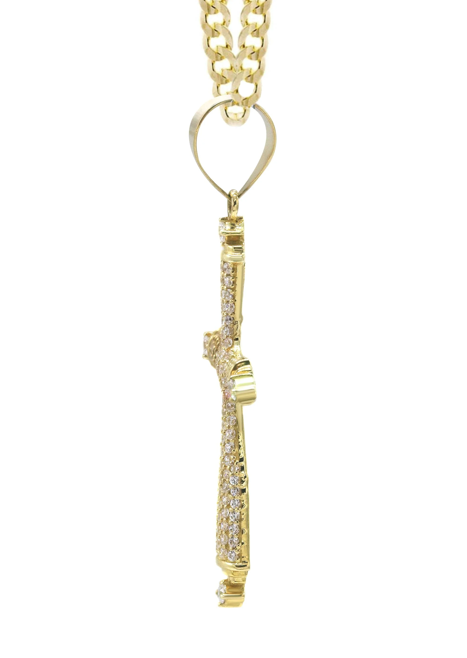 10K Yellow Gold Cross Necklace | Appx. 16.1 Grams - Image 4