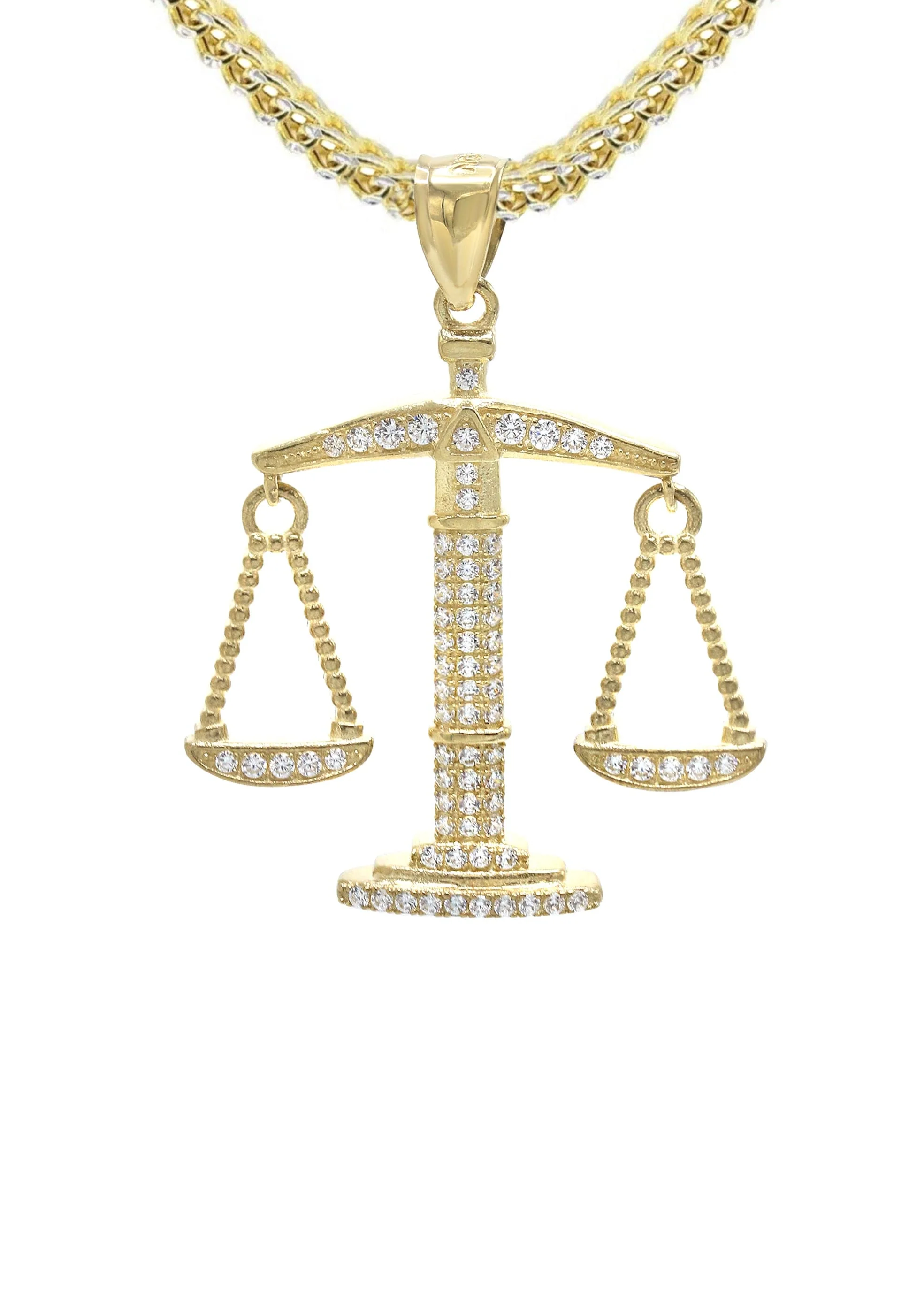 10K Yellow Gold Scales Of Justice Necklace | Appx. 15 Grams - Image 2