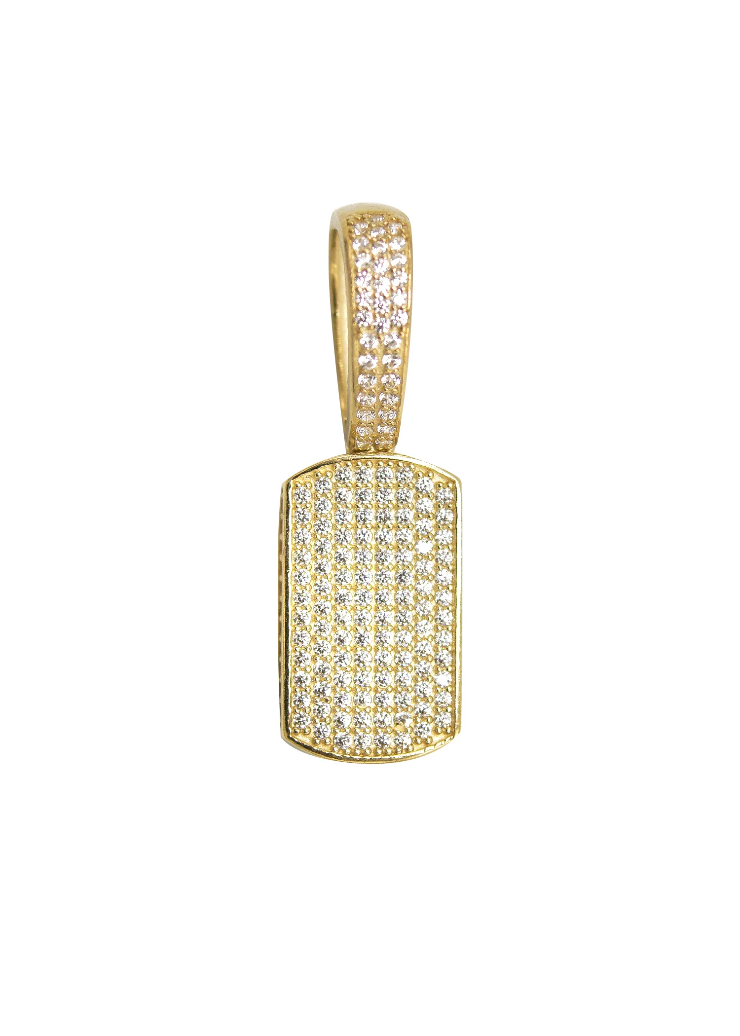 10K Gold Dog Tag Pendant