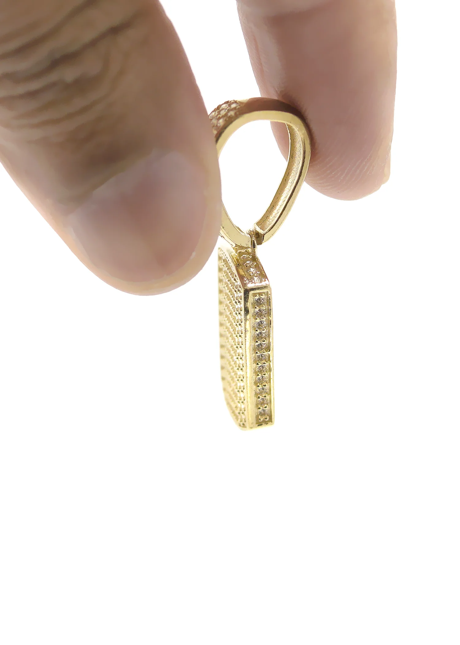 10K Gold Dog Tag Pendant - Image 5