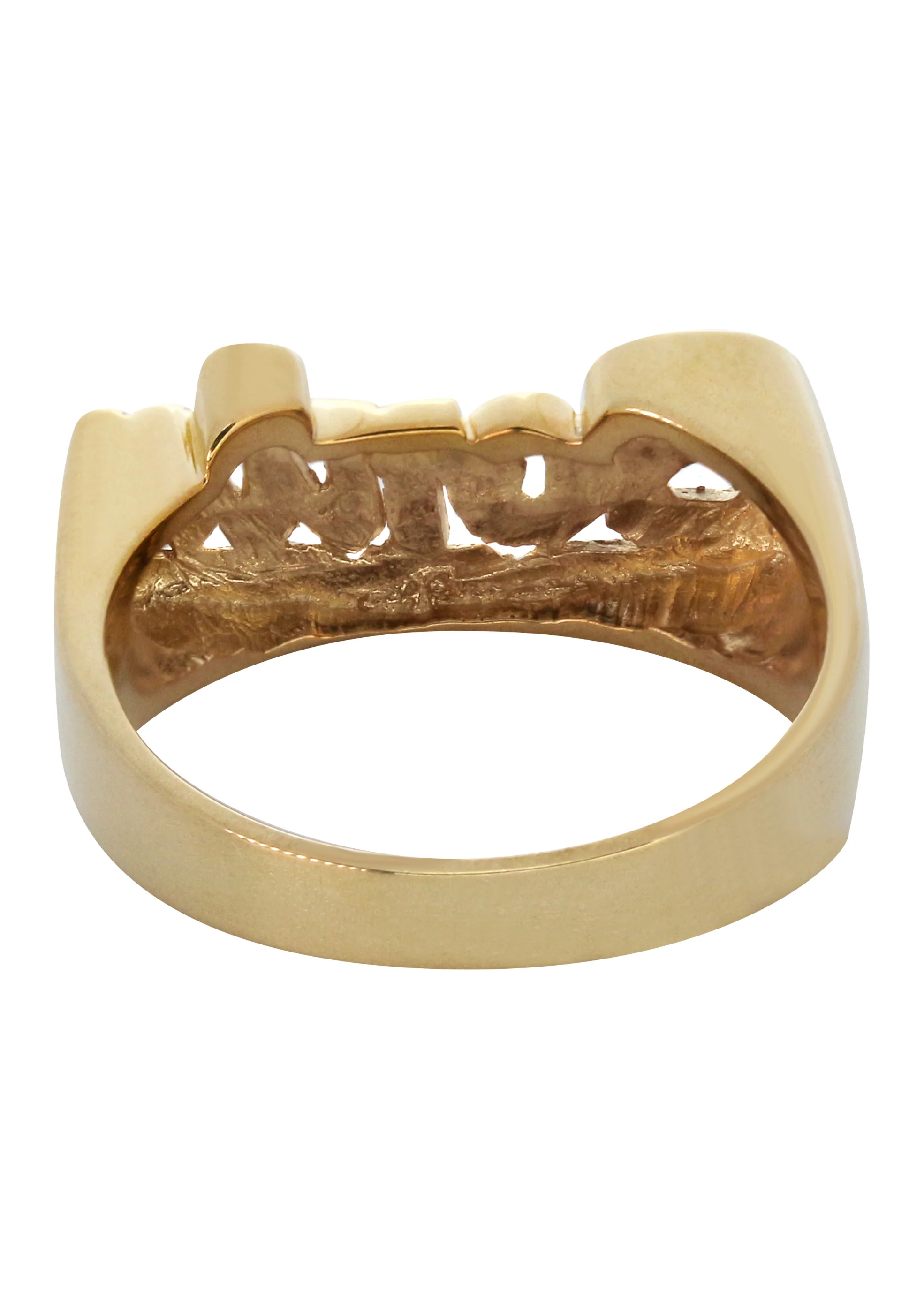14K Two Tone Diamond Cut Gold Name Ring | Appx. 3.7 Grams - Image 3