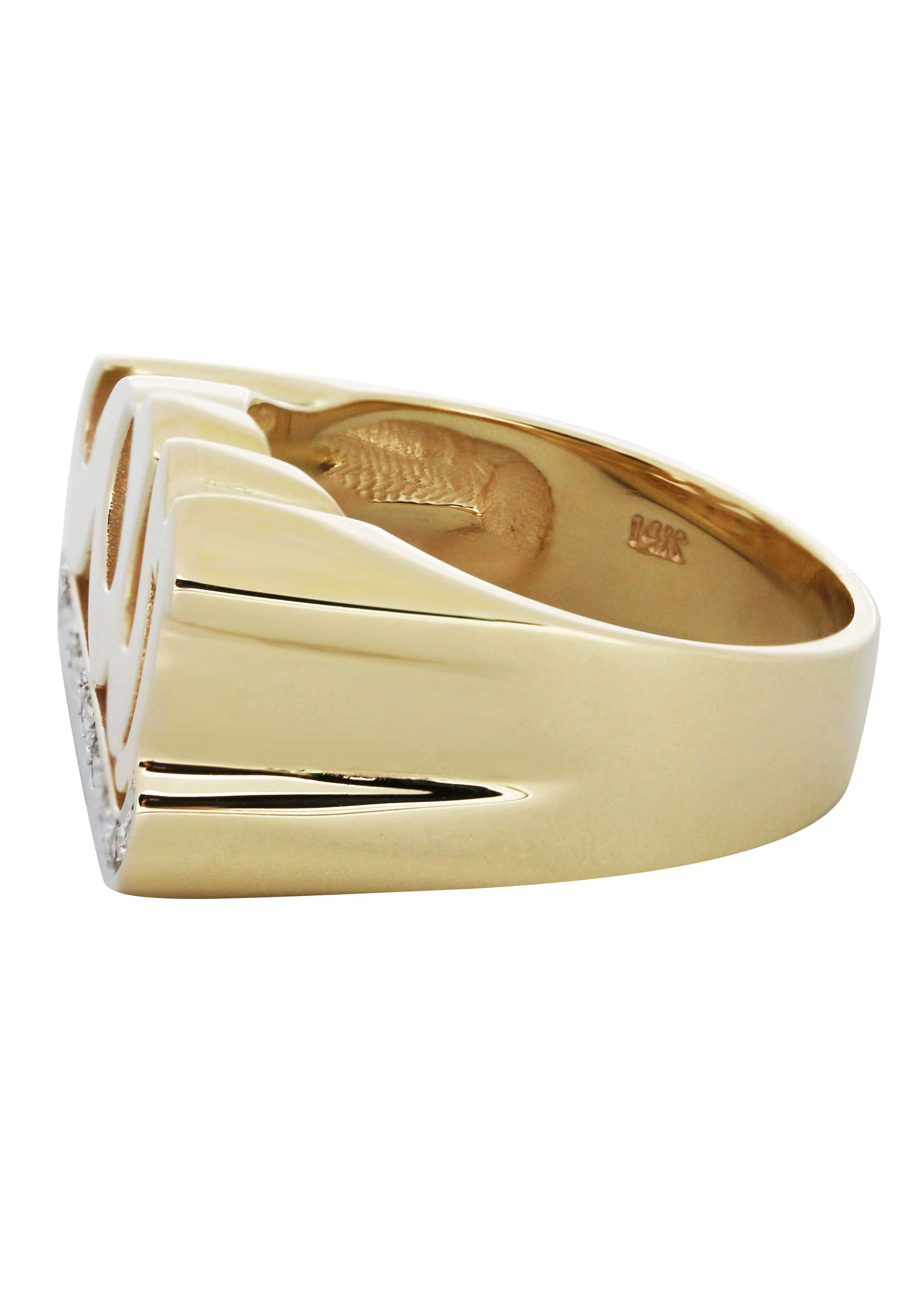 14K Hebrew Diamond Gold Name Ring | Appx. 9.2 Grams - Image 2
