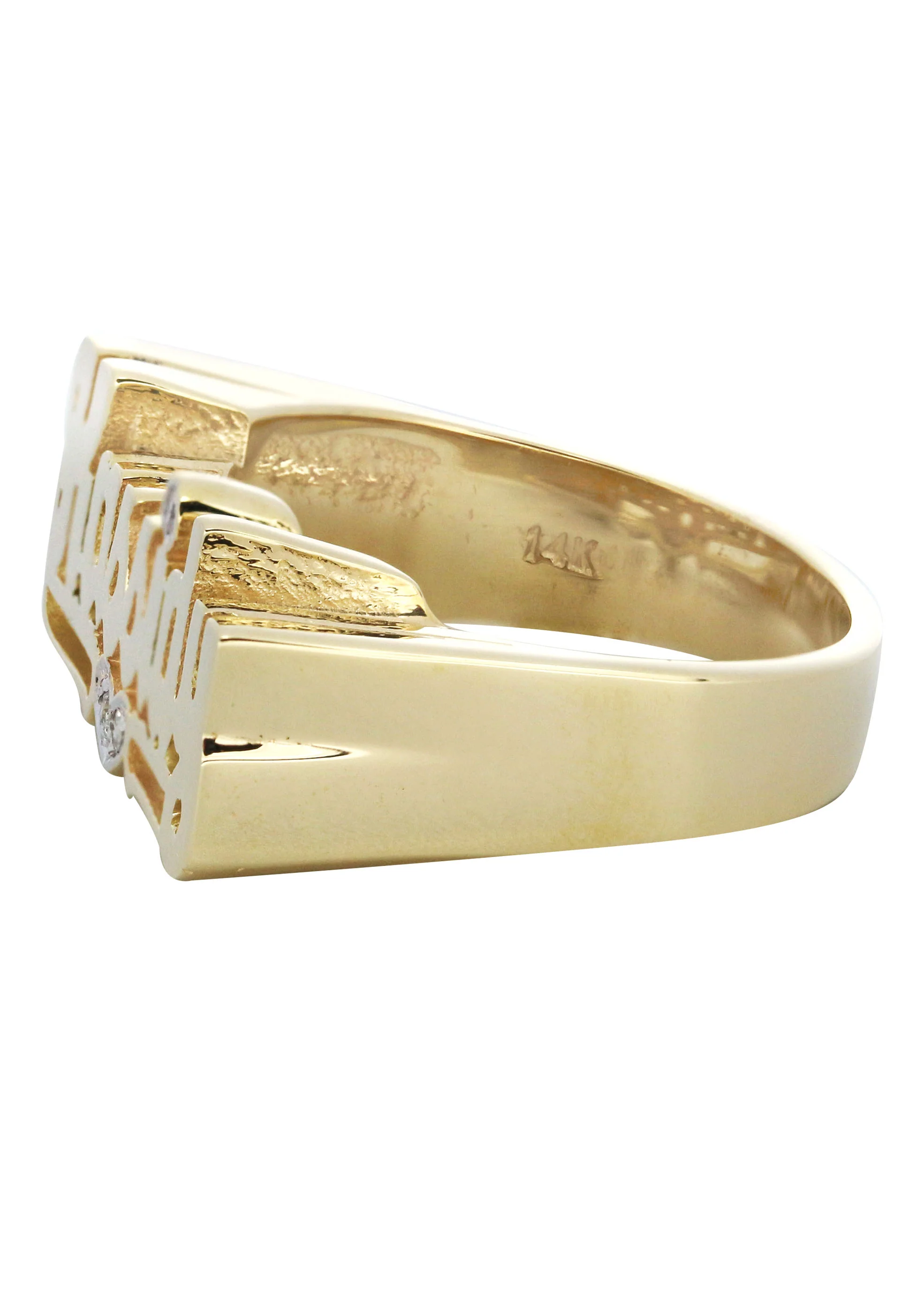 14K Diamond Heart Script Gold Name Ring | Appx. 6.3 Grams - Image 2