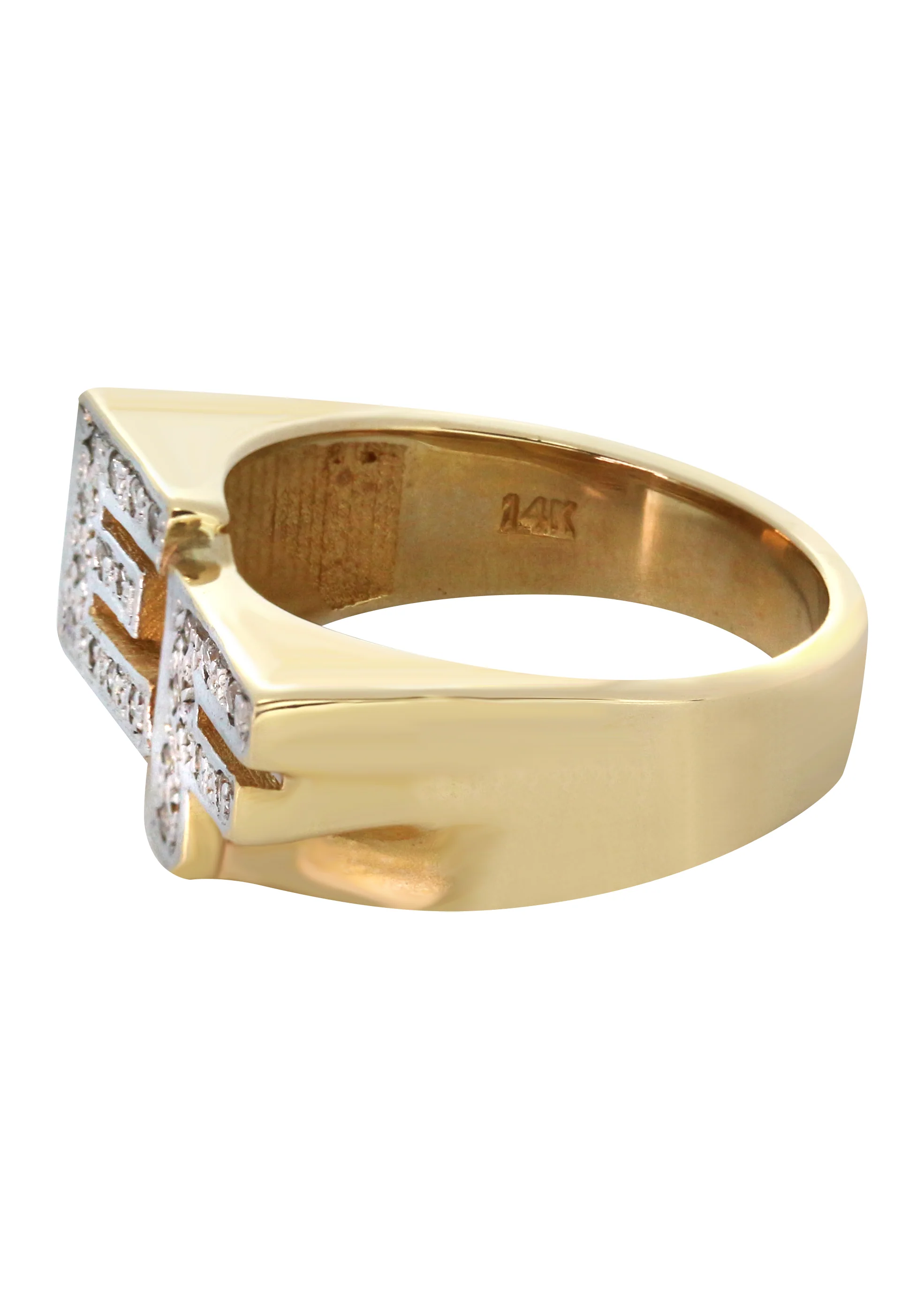 14K Diamond Initials Gold Name Ring | Style #108 - Image 2