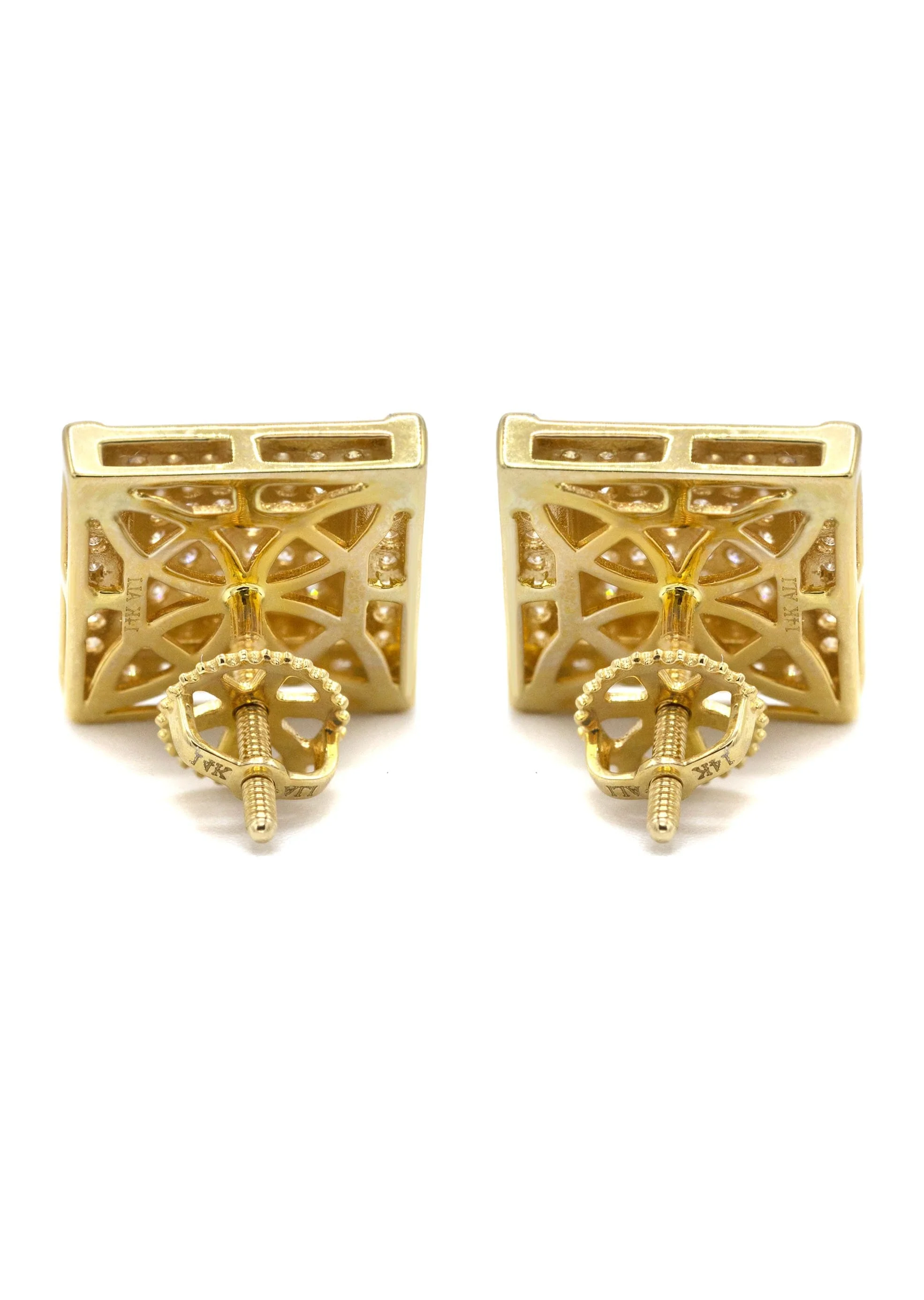 14K Yellow Gold Diamond Earrings For Men | 0.35 Carats | 3.62 Grams - Image 3