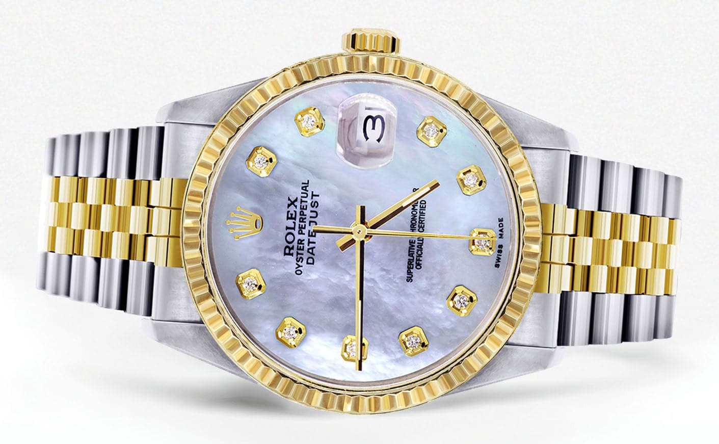 Mens Rolex Datejust Watch 16233 Two Tone | 36Mm | Mother of Pearl Dial | Jubilee Band - Image 2