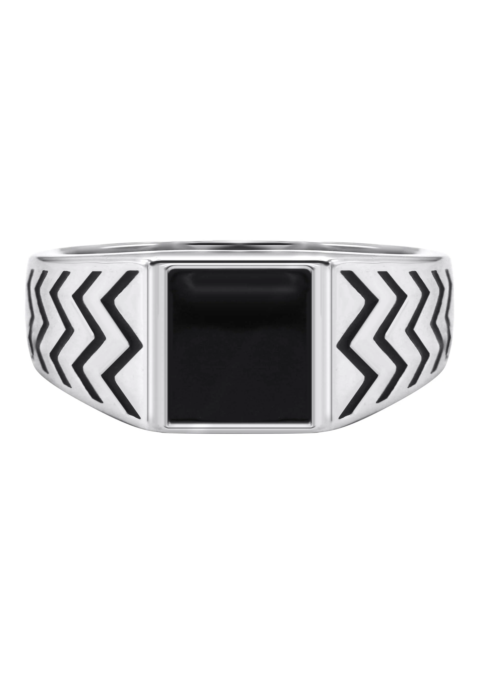 Mens Silver Signet Onyx Ring | Appx 5.4 Grams
