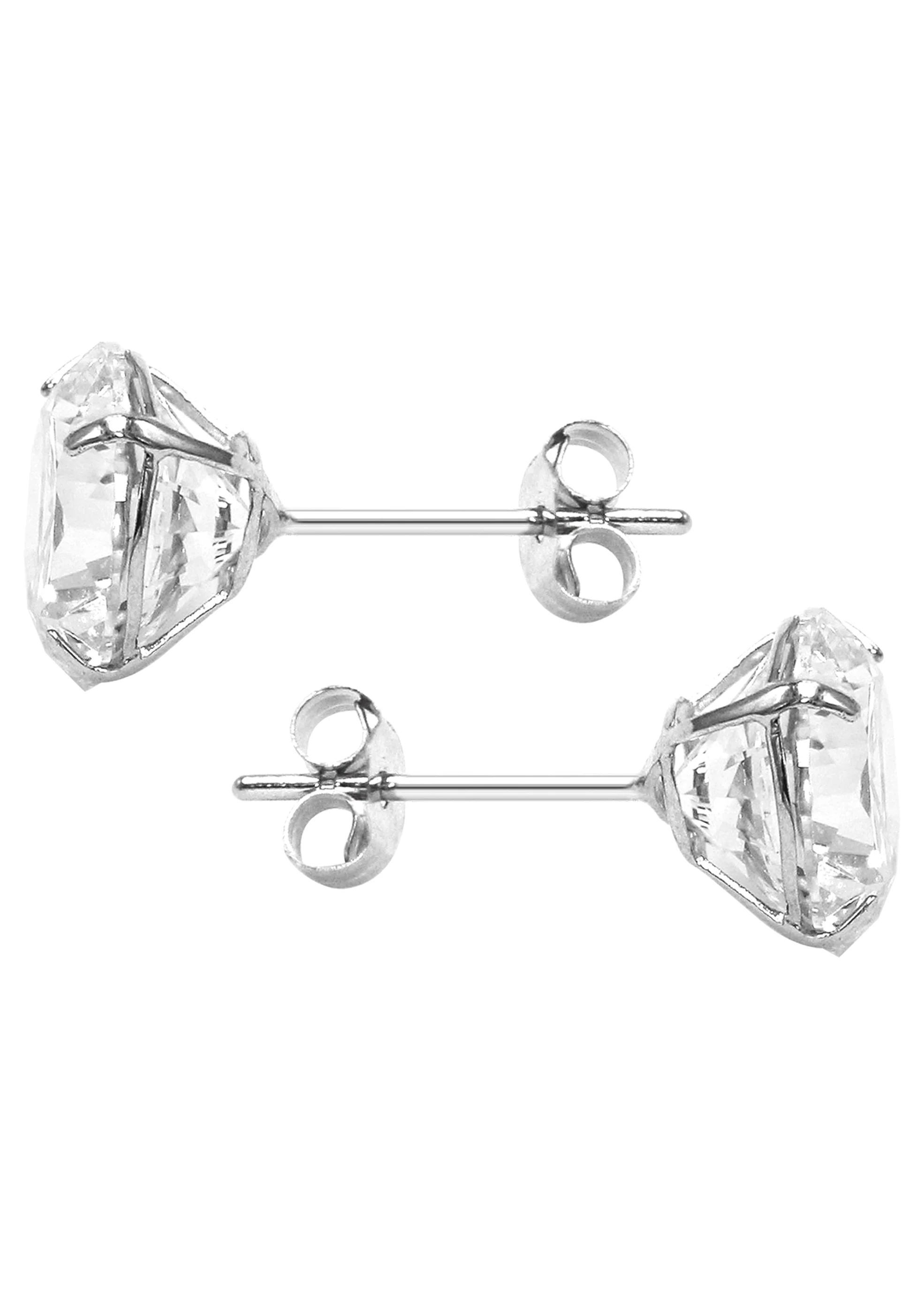 Lab Grown Diamond Stud Earrings - 14K White Gold - Image 2