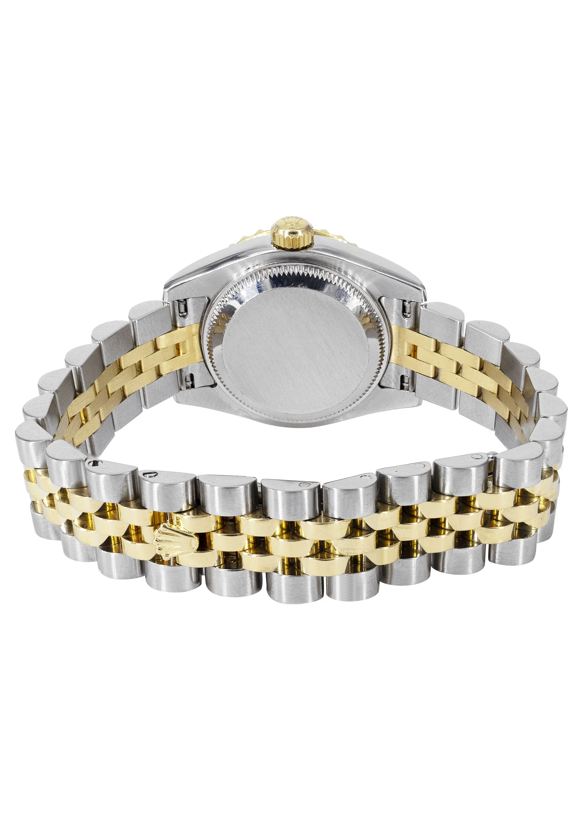 Womens Diamond Gold Hidden Clasp Rolex Watch | 1 Carat Bezel | 26Mm | Black Metallic Dial | Jubilee Band | Model 179173 - Image 5