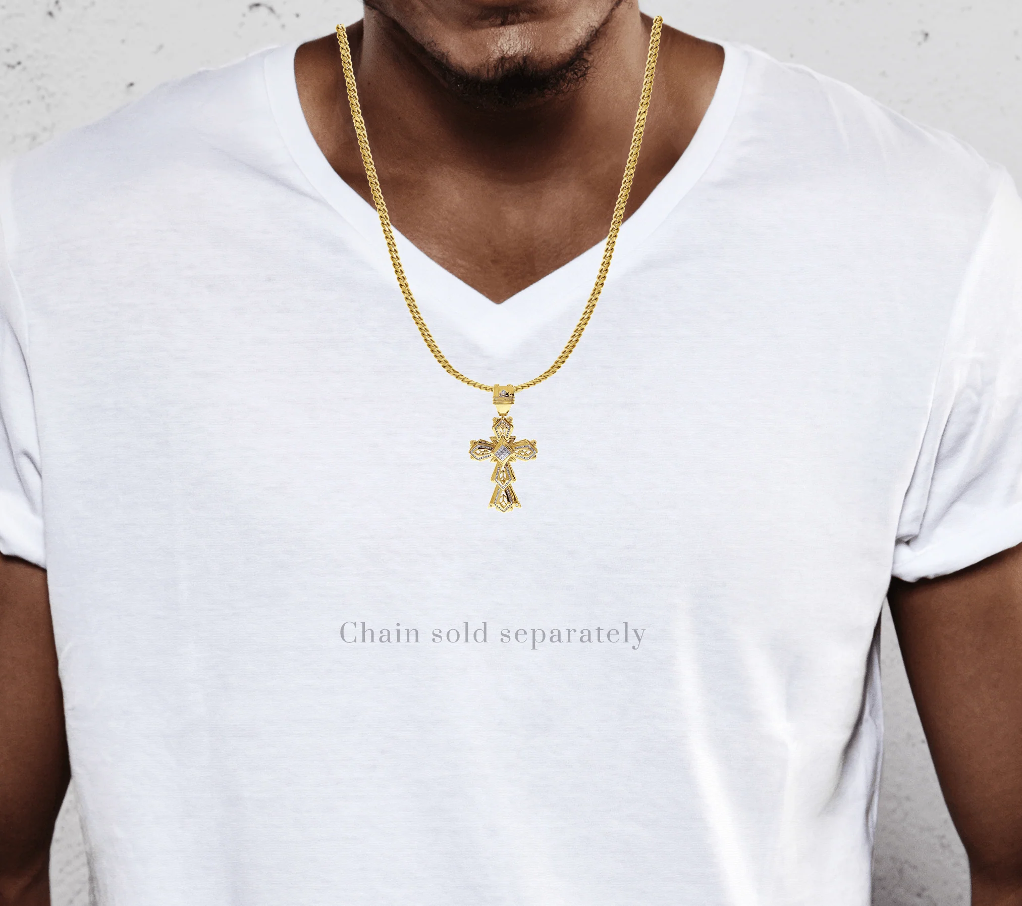 Diamond Cross Pendant| 2.55 Carats| 32.98 Grams - Image 4
