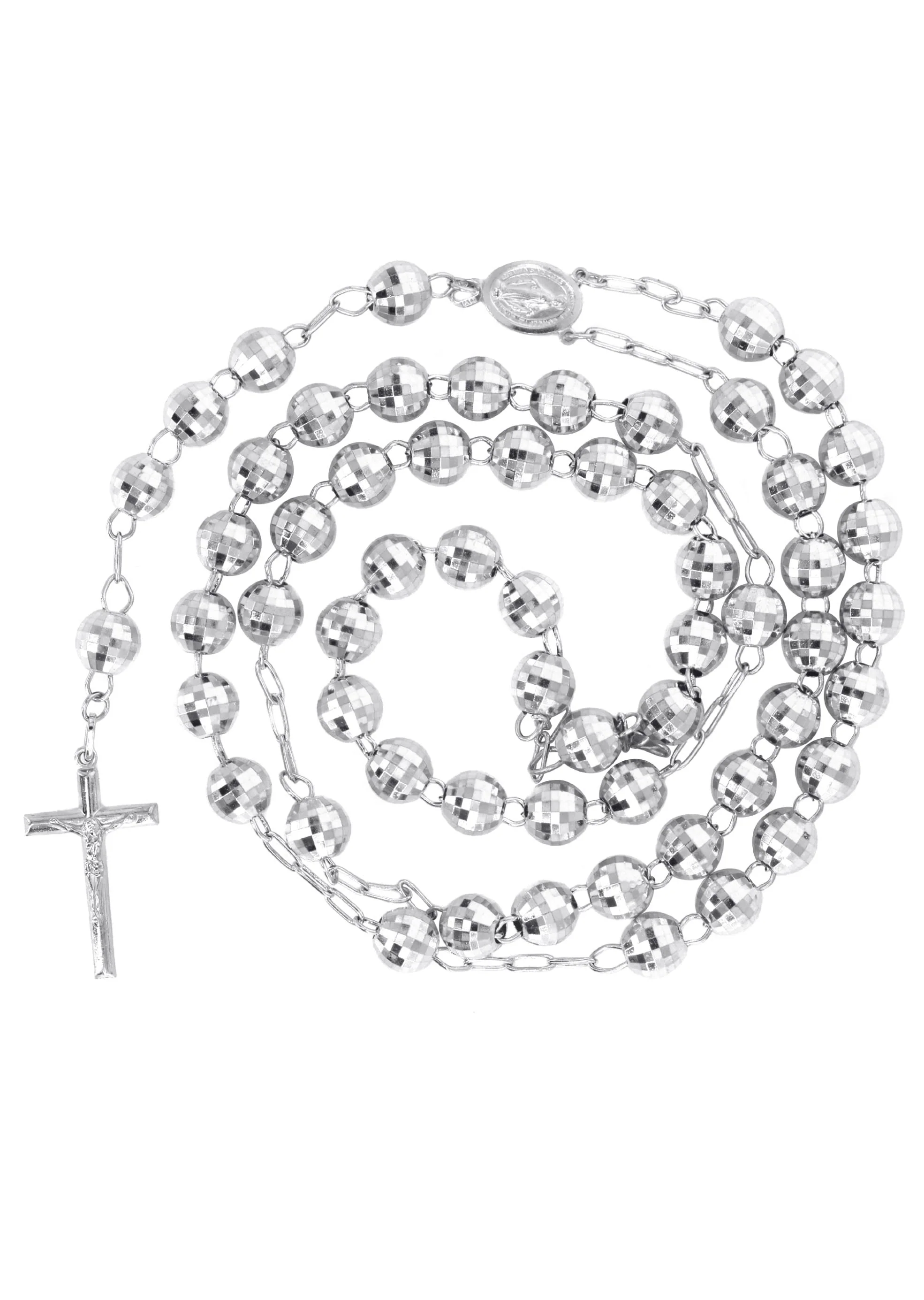 Rosary White Gold Chain 10K