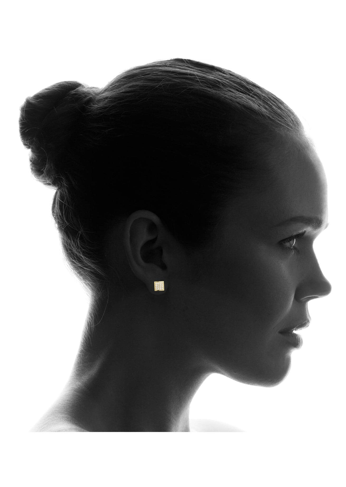 CZ 10K Yellow Gold Studs | Appx. Diameter 0.4 Inches - Image 4