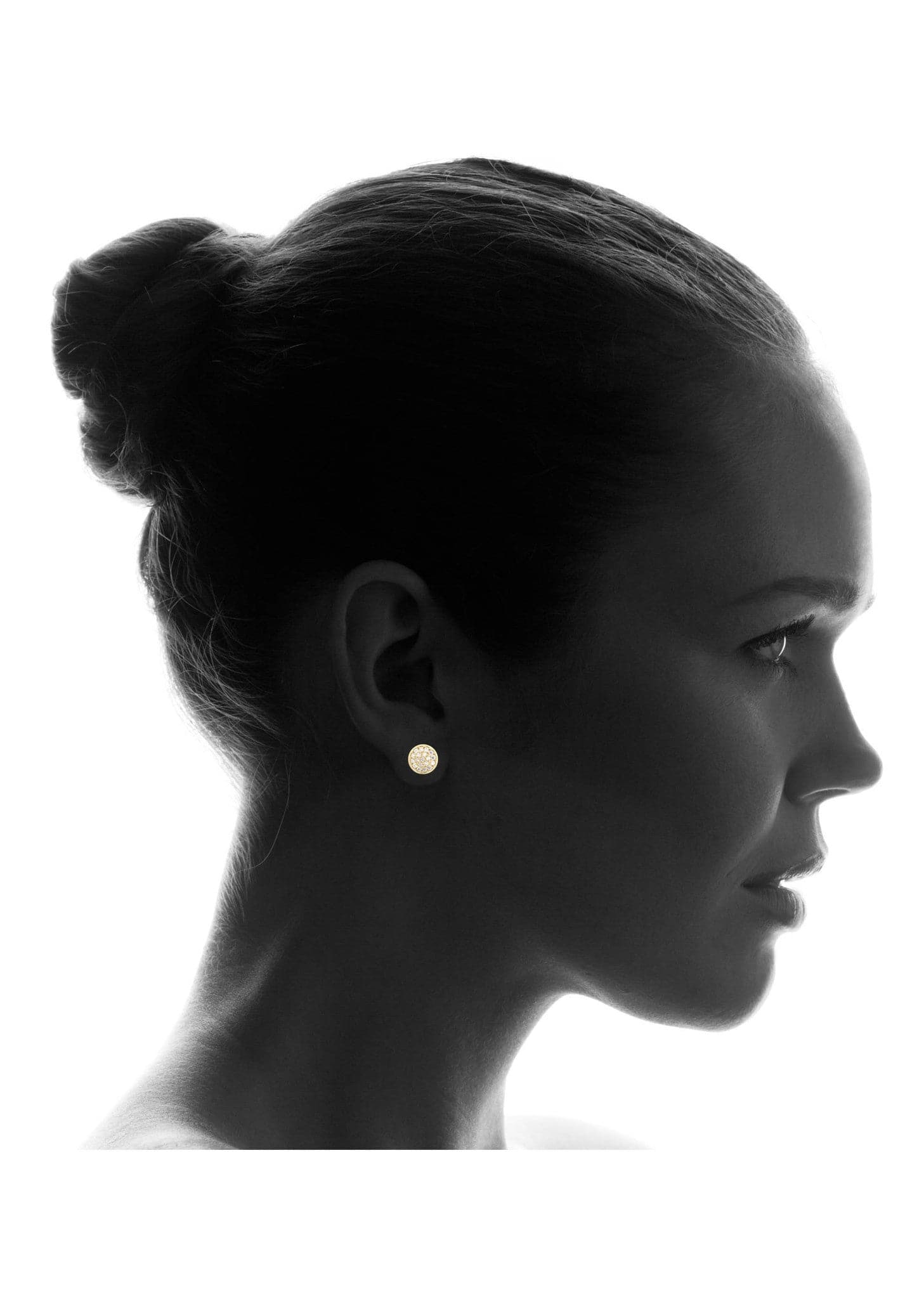 Cz 10K Yellow Gold Studs | Appx. Diameter 0.5 Inches - Image 4