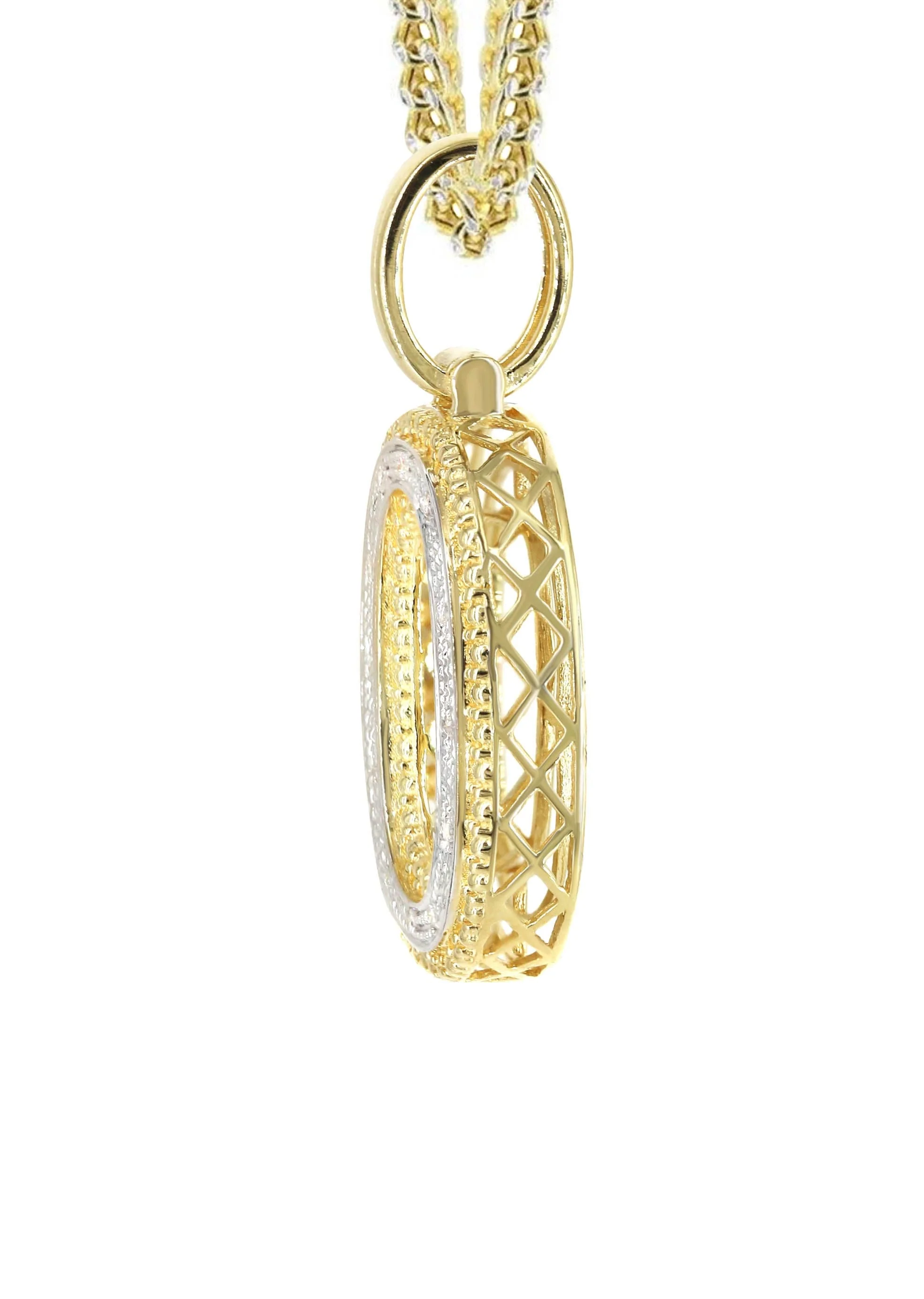 Diamond 10K Yellow Gold Letter "O" Necklace | Appx. 13.8 Grams - Image 4