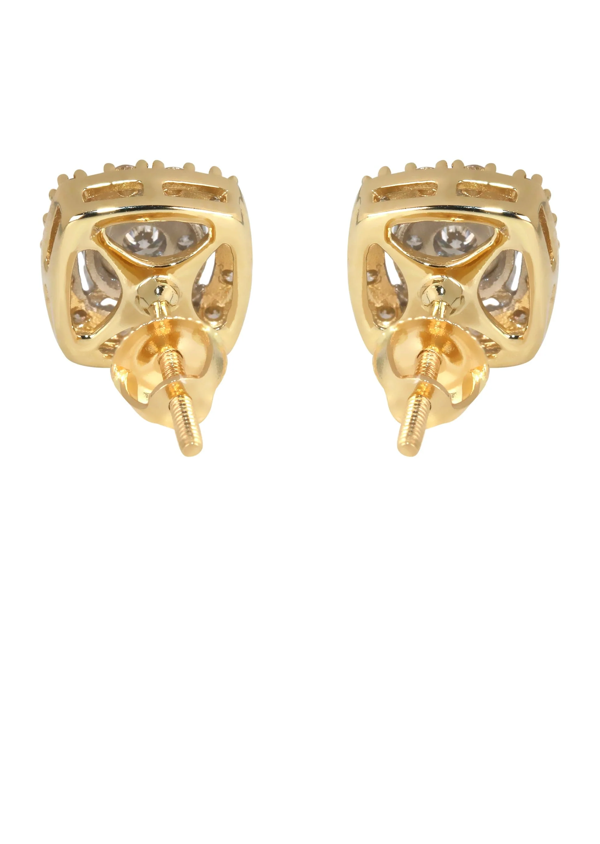 Mens Stud Diamond Earrings | 0.54 Carats 14K Yellow Gold - Image 2