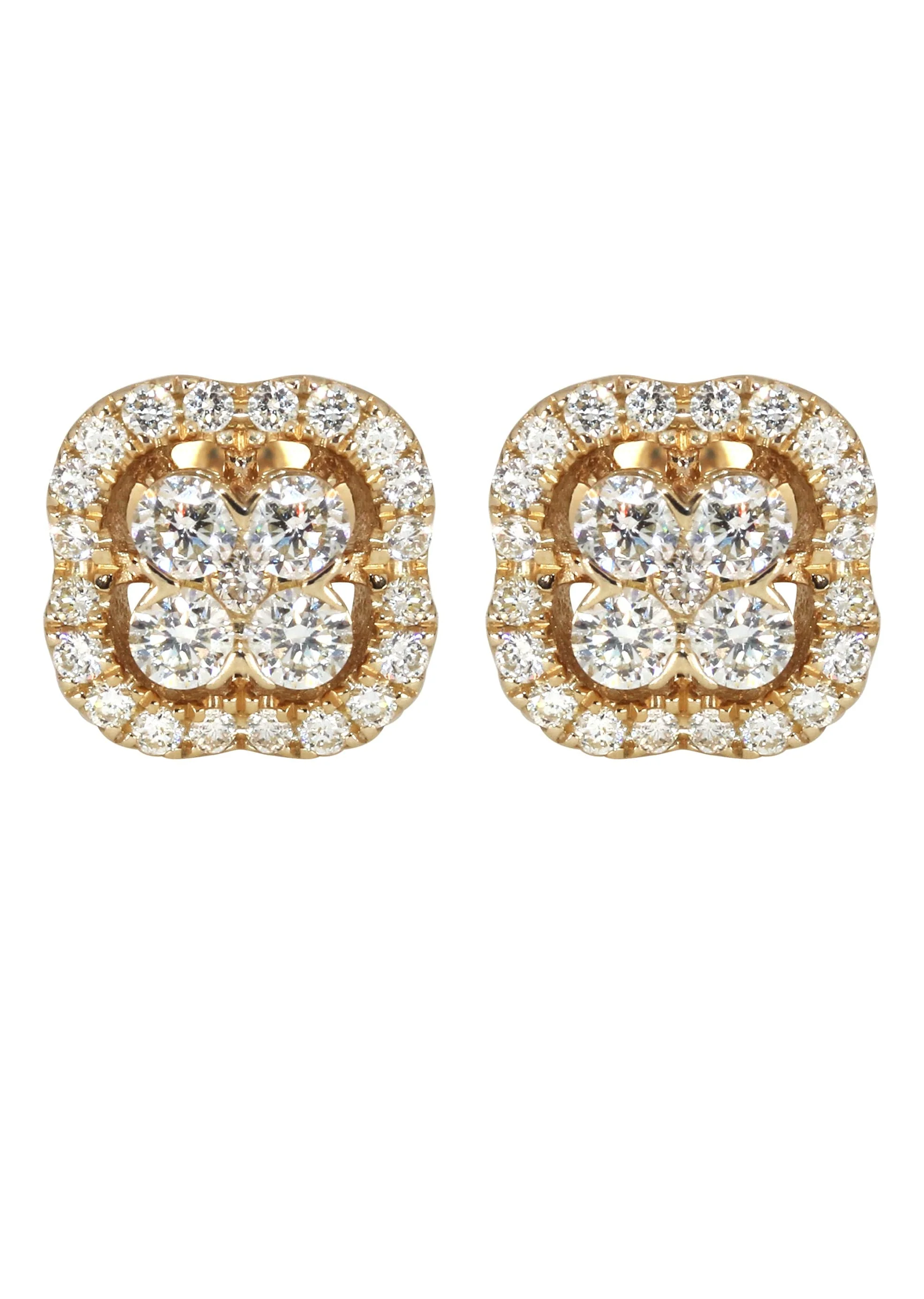 Mens Stud Diamond Earrings | 0.67 Carats 14K Yellow Gold