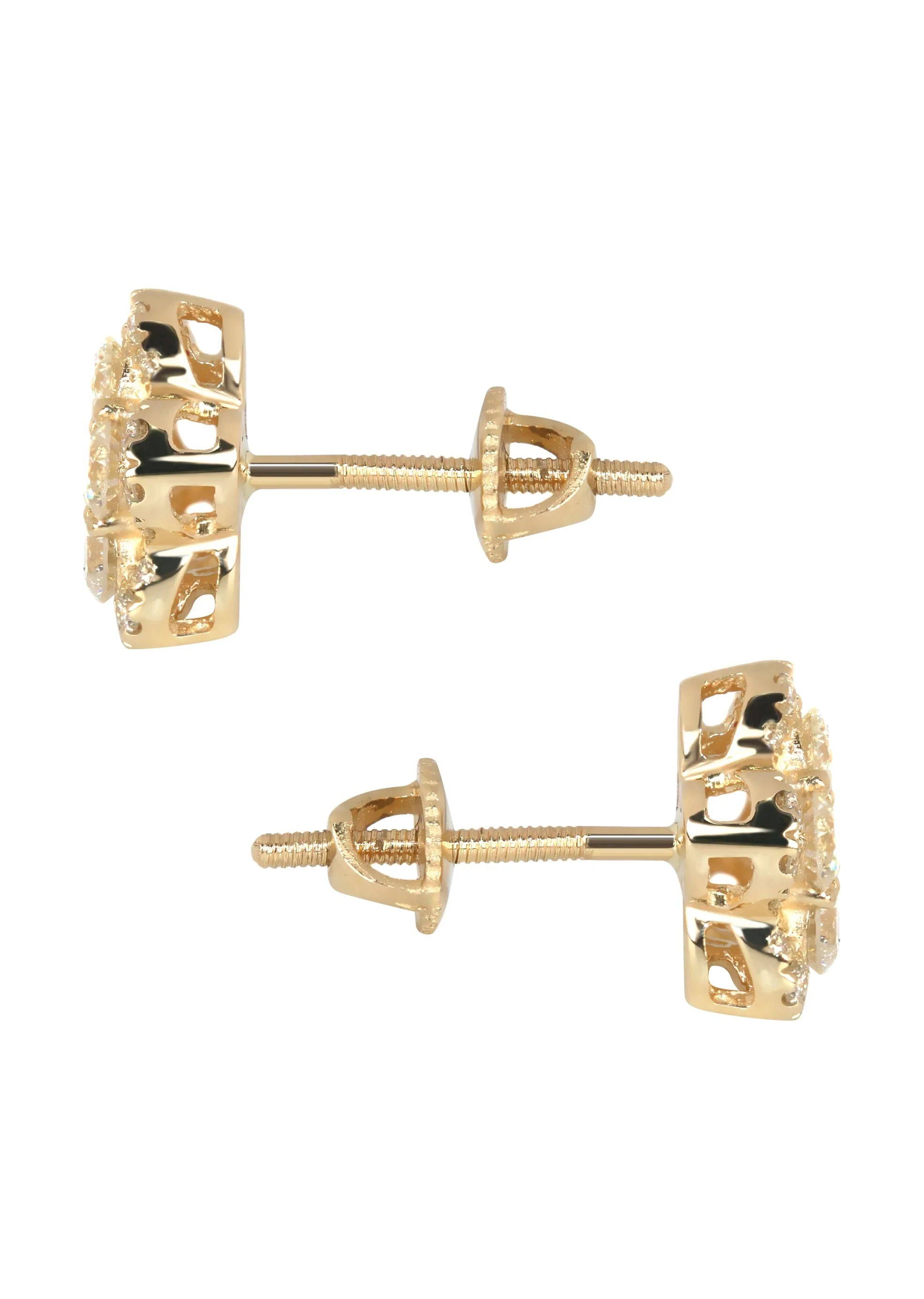 Mens Stud Diamond Earrings | 1.07 Carats 14K Yellow Gold - Image 3