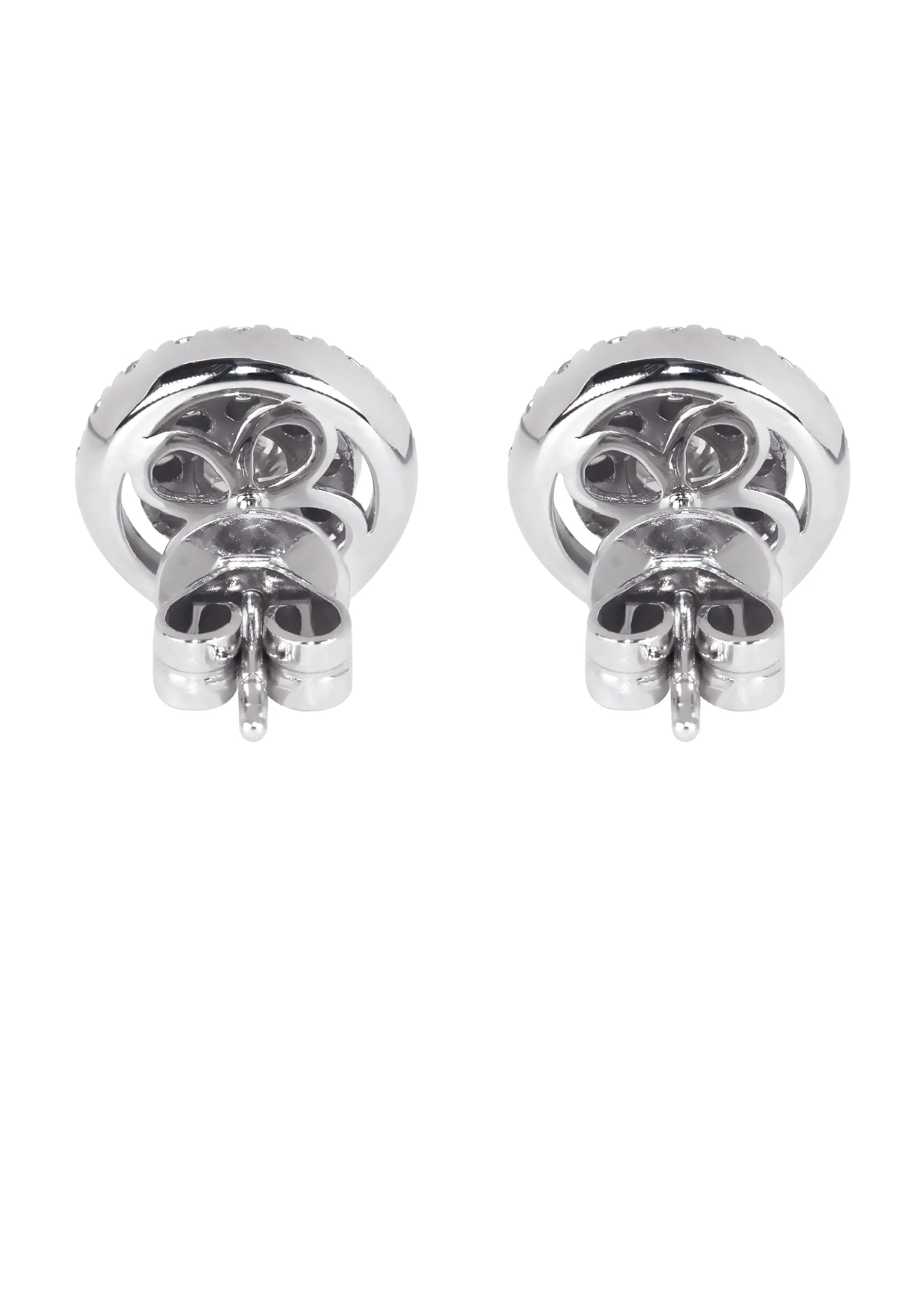 Mens Stud Diamond Earrings | 1.1 Carats 14K White Gold - Image 2