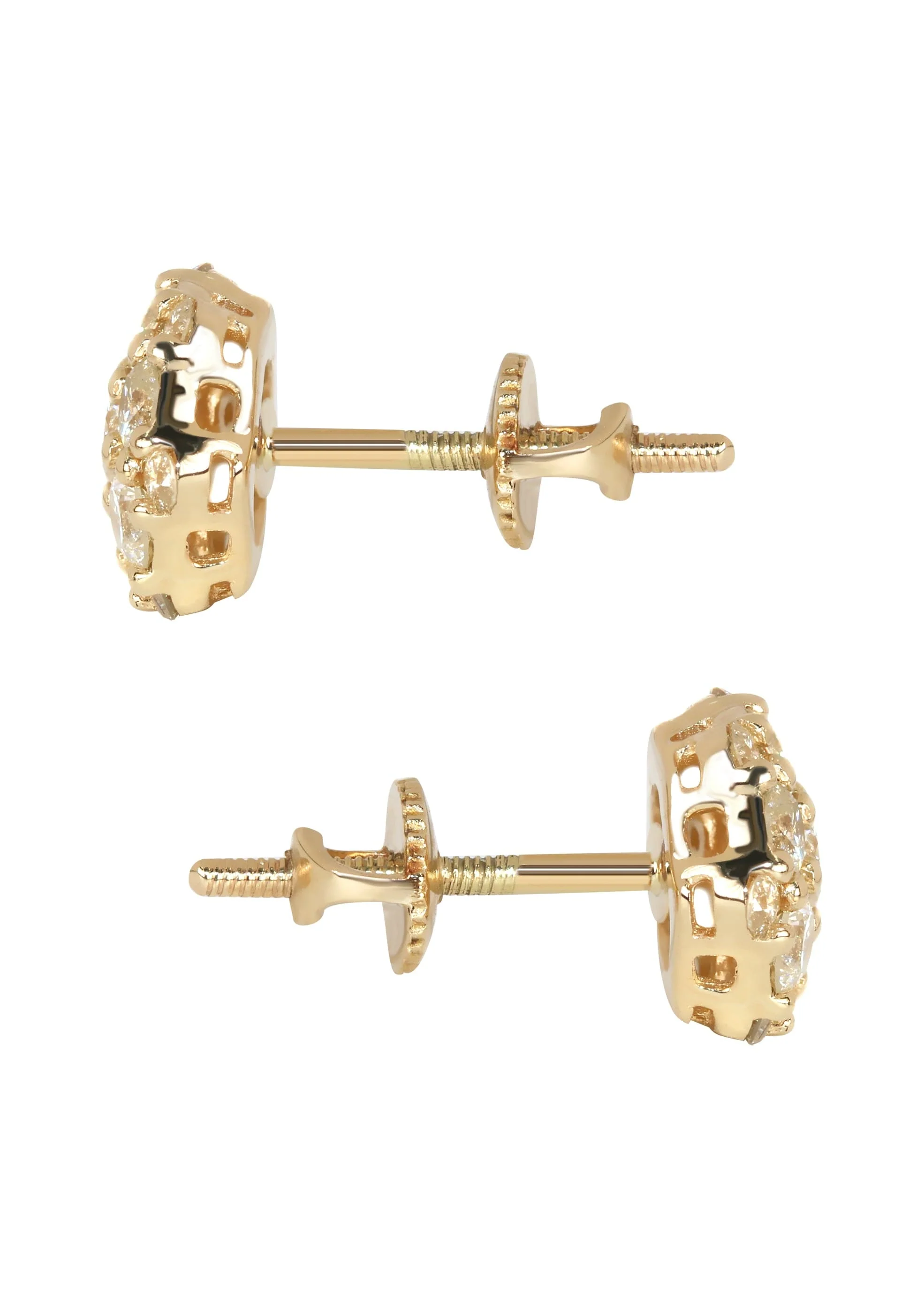 Mens Stud Diamond Earrings | 1.21 Carats 14K Yellow Gold - Image 3