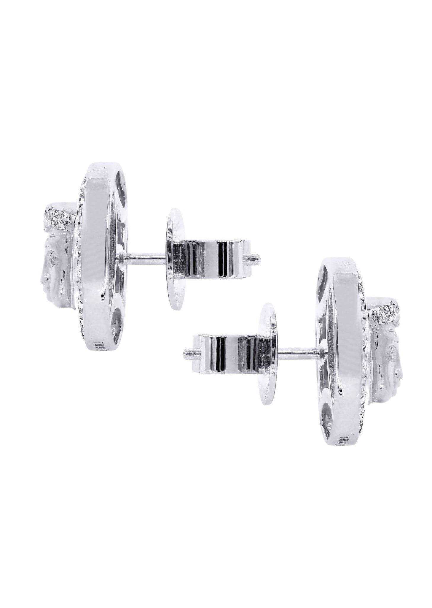 Diamond Earrings For Men |  14K White Gold  | 0.84 Carats - Image 2