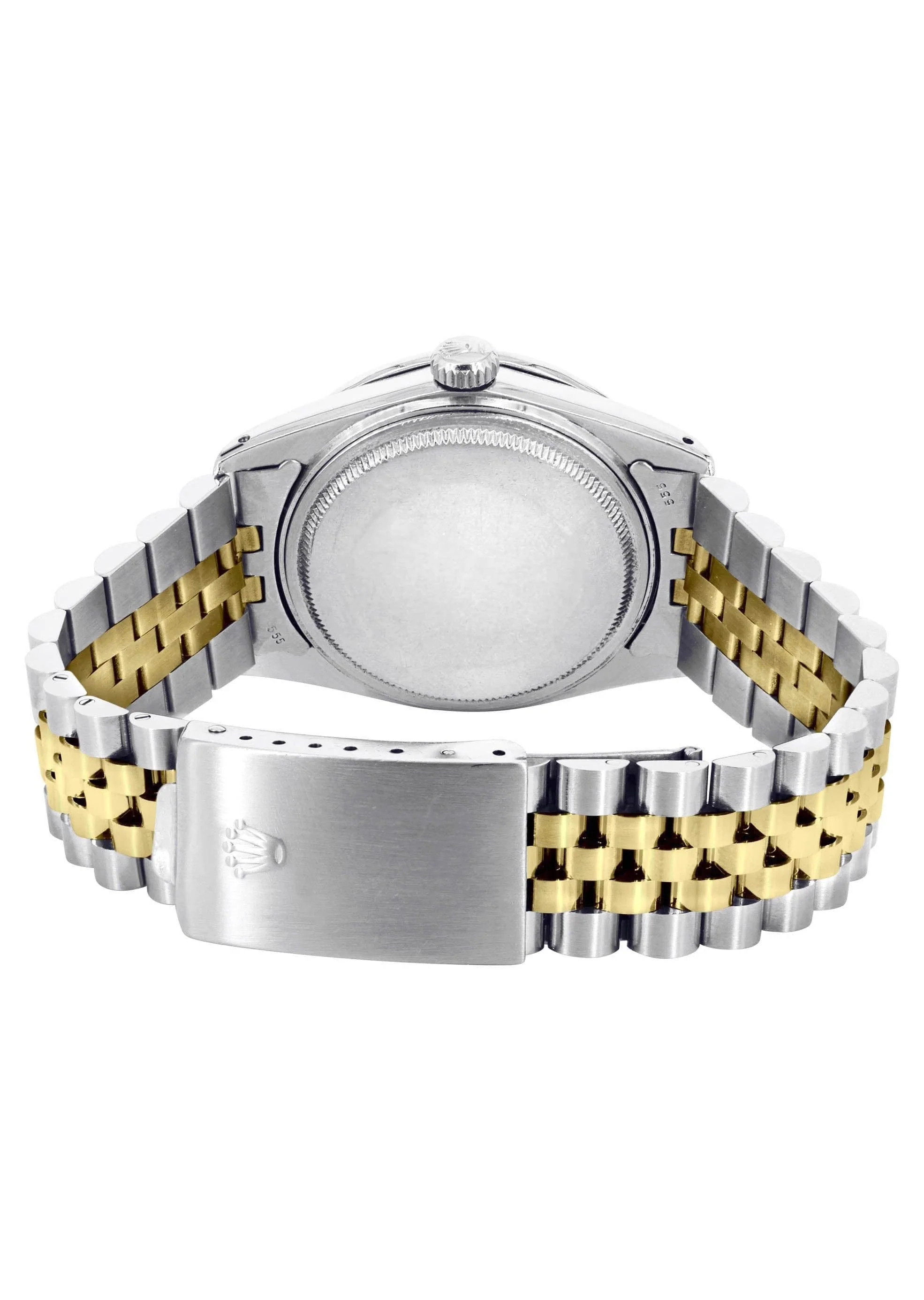 Diamond Gold Rolex Watch For Women 16233 | 36Mm | Blue Black Roman Numeral Dial | Two Row 4.25 Carat Bezel | Jubilee Band - Image 3