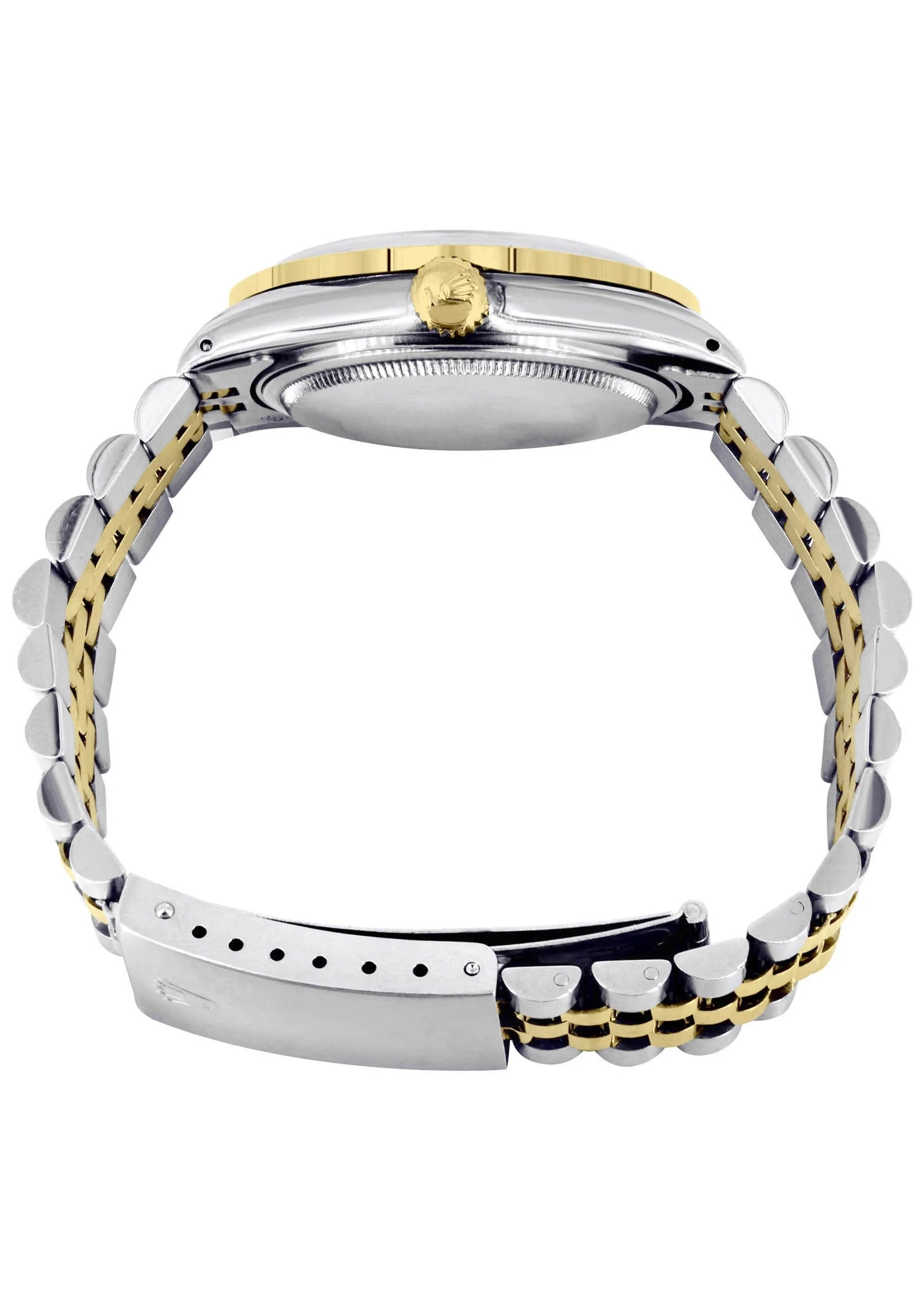 Diamond Gold Rolex Watch For Women 16233 | 36Mm | Mother of Pearl Dial | Two Row 4.25 Carat Bezel | Jubilee Band - Image 4