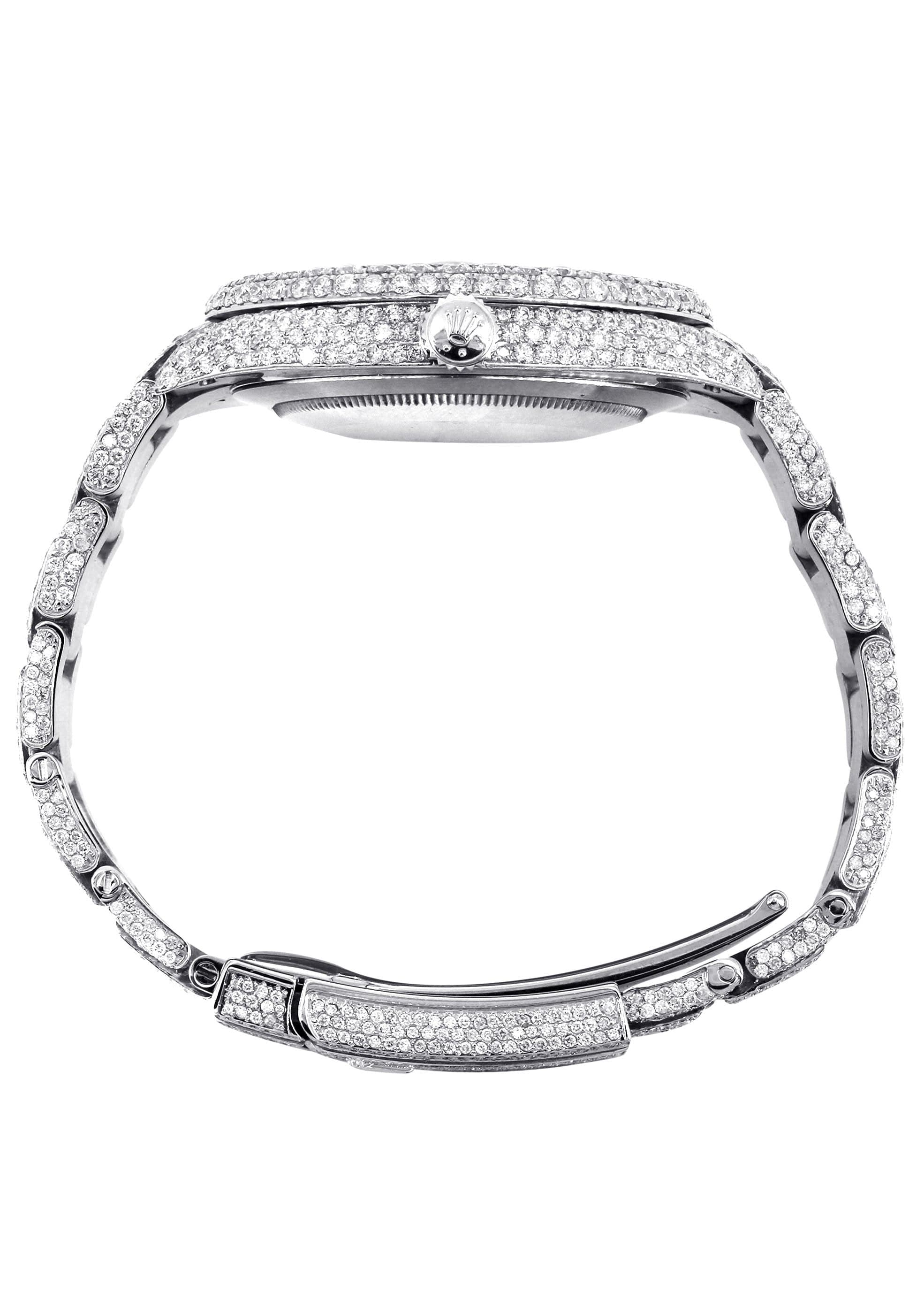 Diamond Iced Out Rolex Datejust 41 | 25 Carats Of Diamonds | Aquamarine Mother of Pearl Dial | Two Row | Oyster Band - Image 4