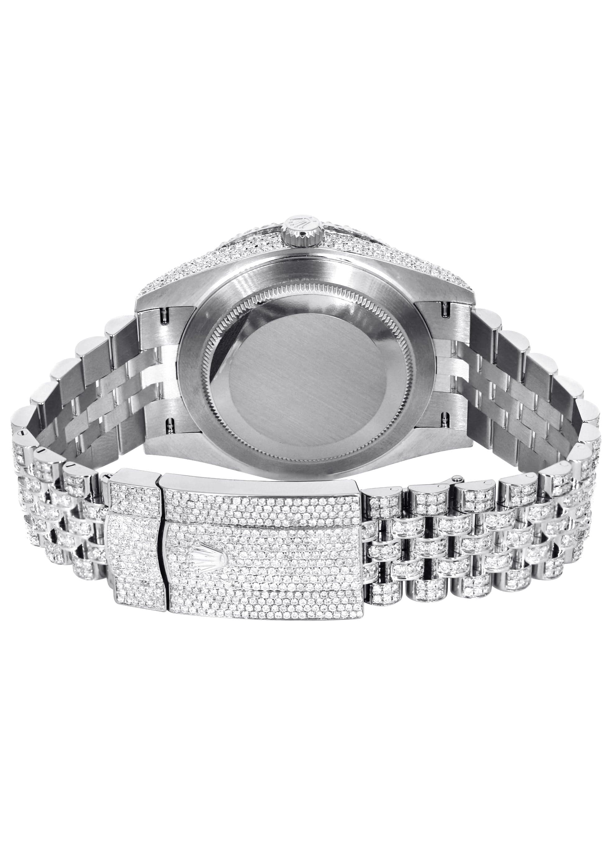 Diamond Iced Out Rolex Datejust 41 | 25 Carats Of Diamonds | Custom Arabic Numeral Diamond Dial | Two Row | Jubilee Band - Image 4