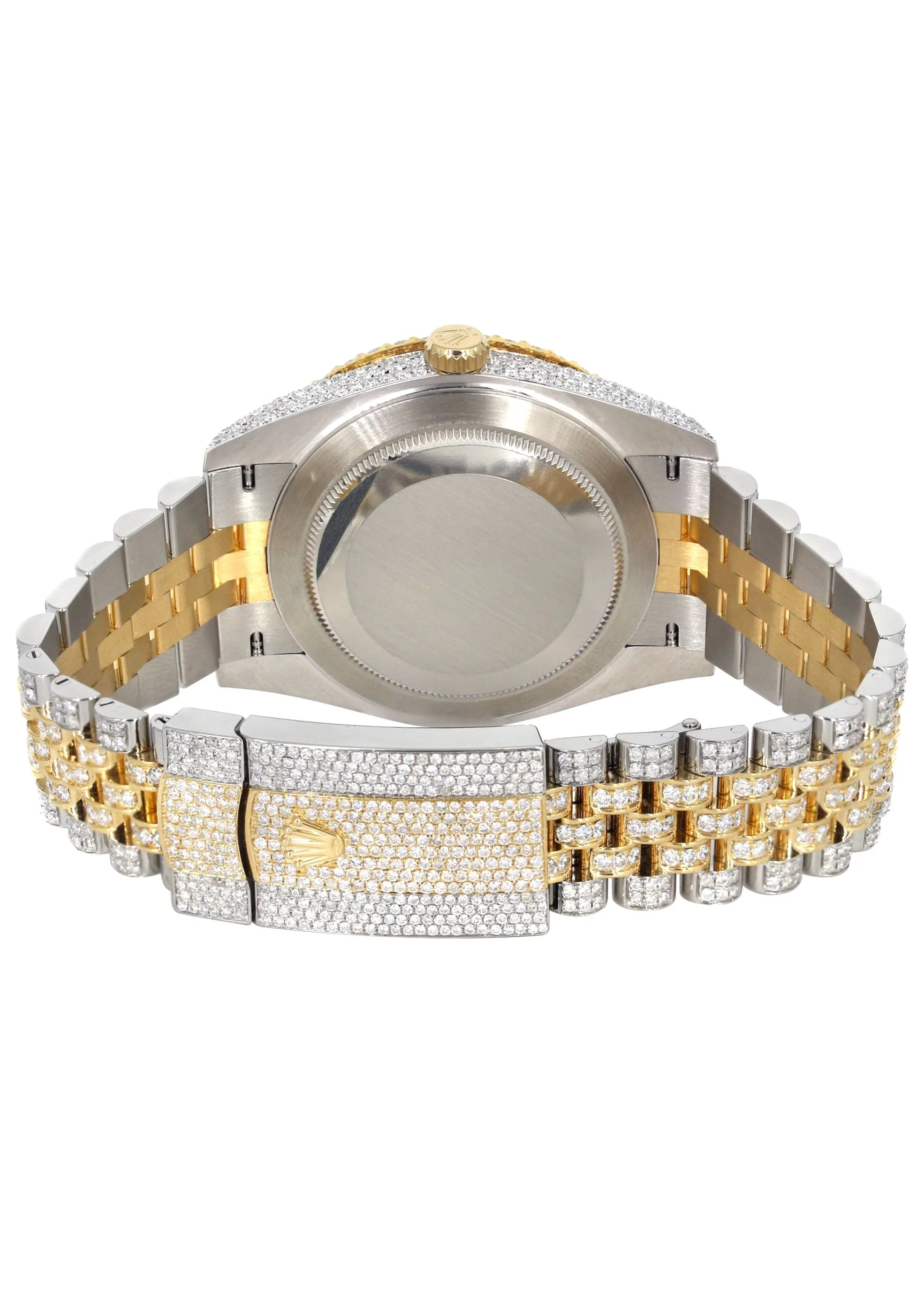 Diamond Iced Out Rolex Datejust 41 | 25 Carats Of Diamonds | Custom Dawn Pink Dial | Two Tone | Jubilee Band - Image 5
