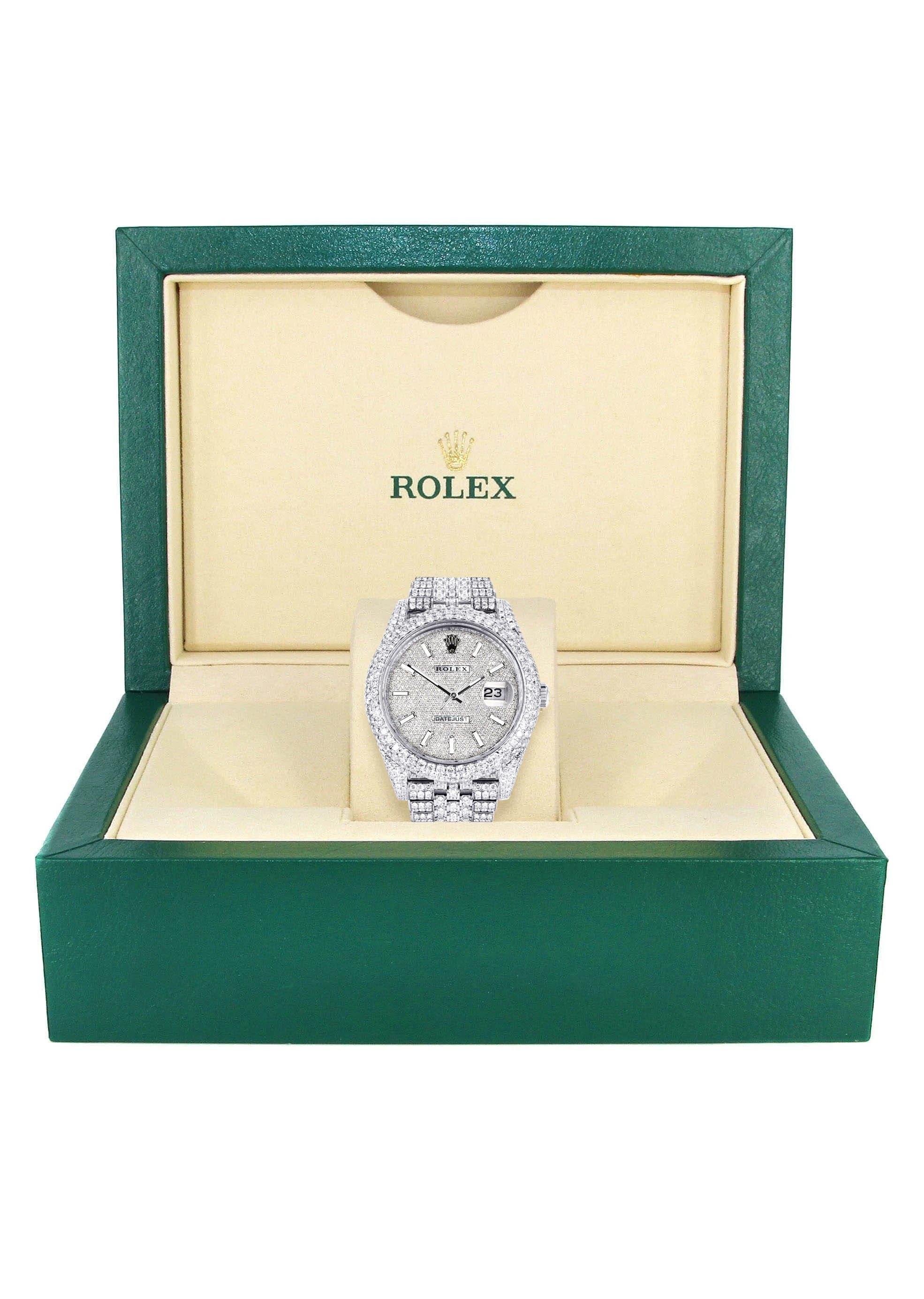 Diamond Iced Out Rolex Datejust 41 | 25 Carats Of Diamonds | Custom Diamond Dial | Two Row | Jubilee Band - Image 6