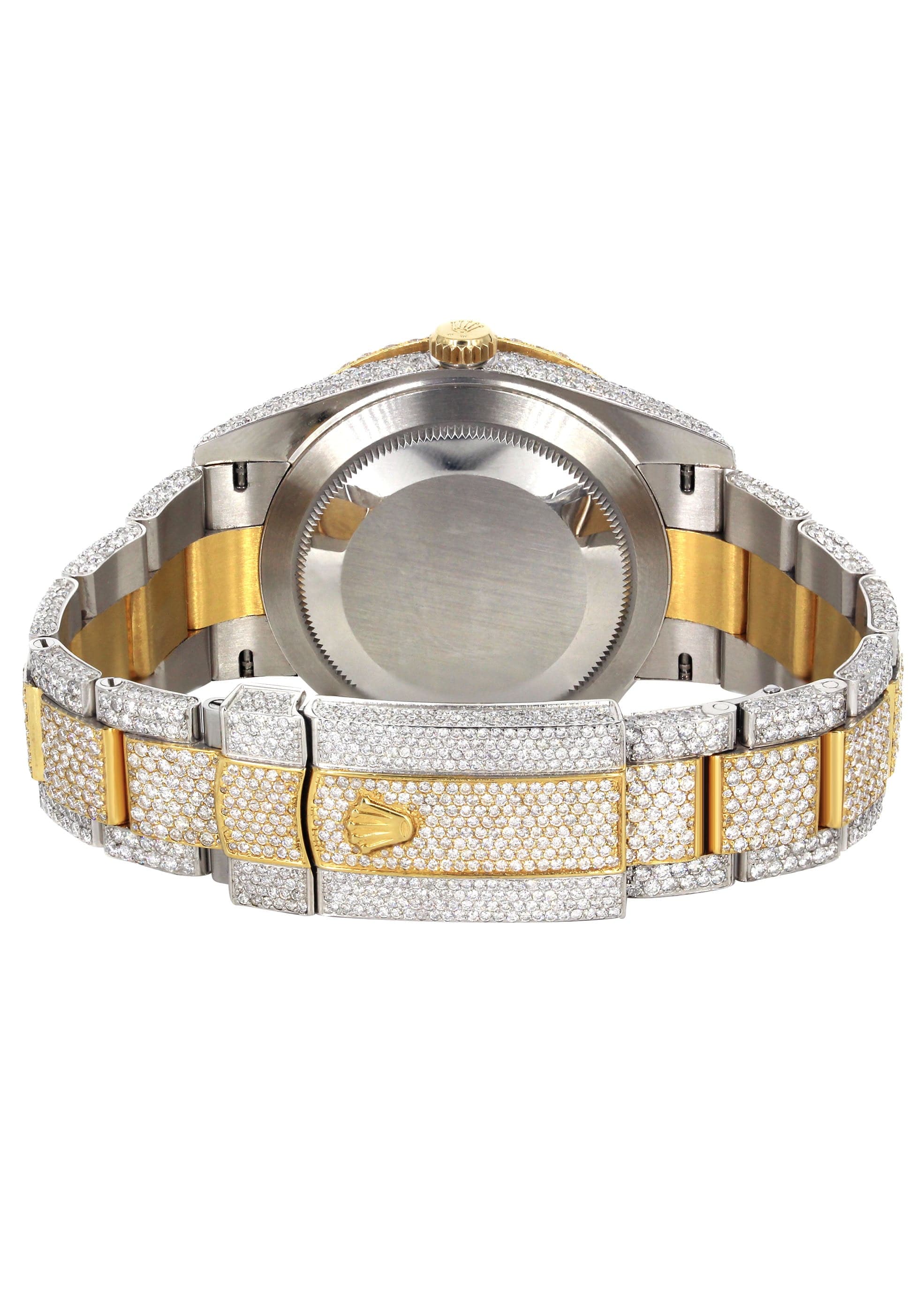 Diamond Iced Out Rolex Datejust 41 | 25 Carats Of Diamonds | Custom Gold Roman Numeral Diamond Dial | Two Tone | Oyster Band - Image 5