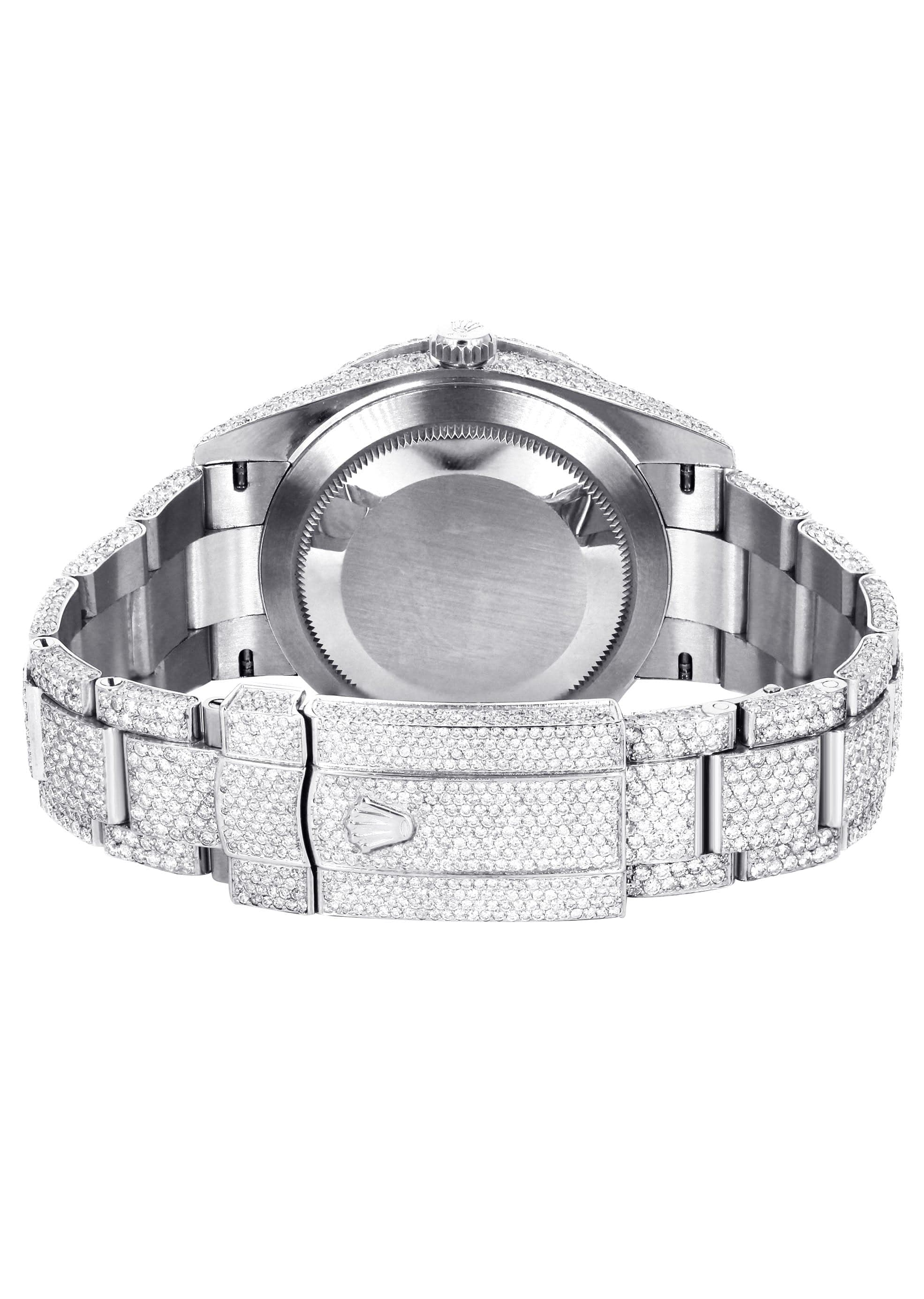 Diamond Iced Out Rolex Datejust 41 | 25 Carats Of Diamonds | Morocco Brown Dial | Two Row | Oyster Band - Image 5