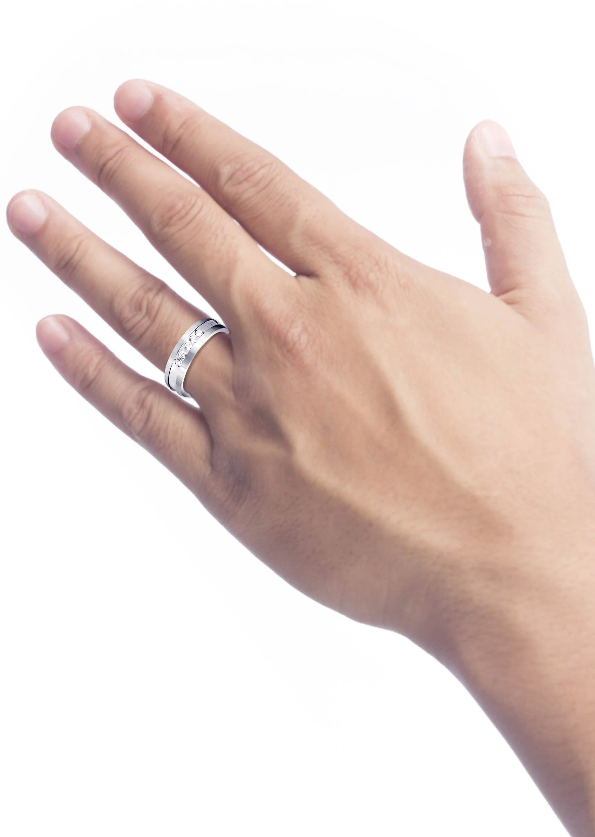 Diamond Mens Wedding Band | 0.25 Carats | Satin Finish (Maximiliano) - Image 4