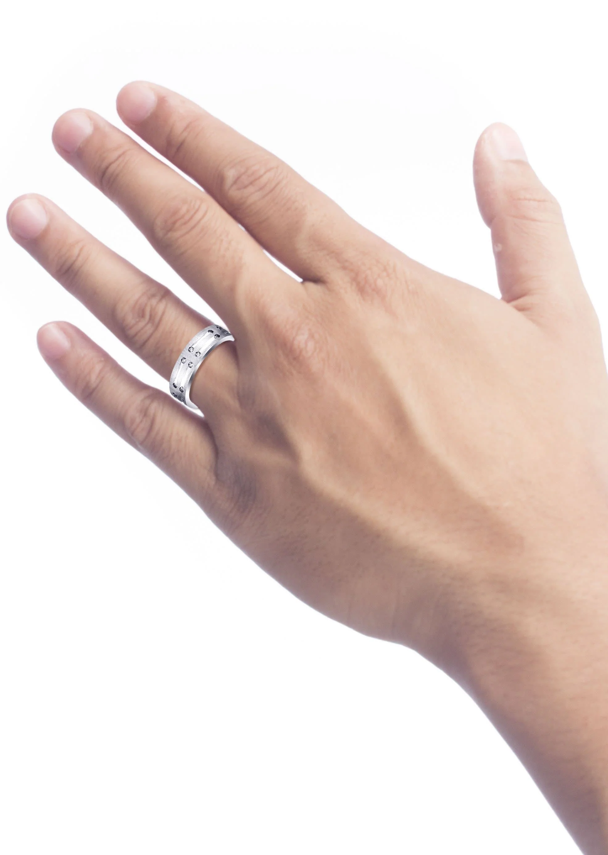 Diamond Mens Engagement Ring | 0.36 Carats | Cross Satin Finish (Kolton) - Image 4