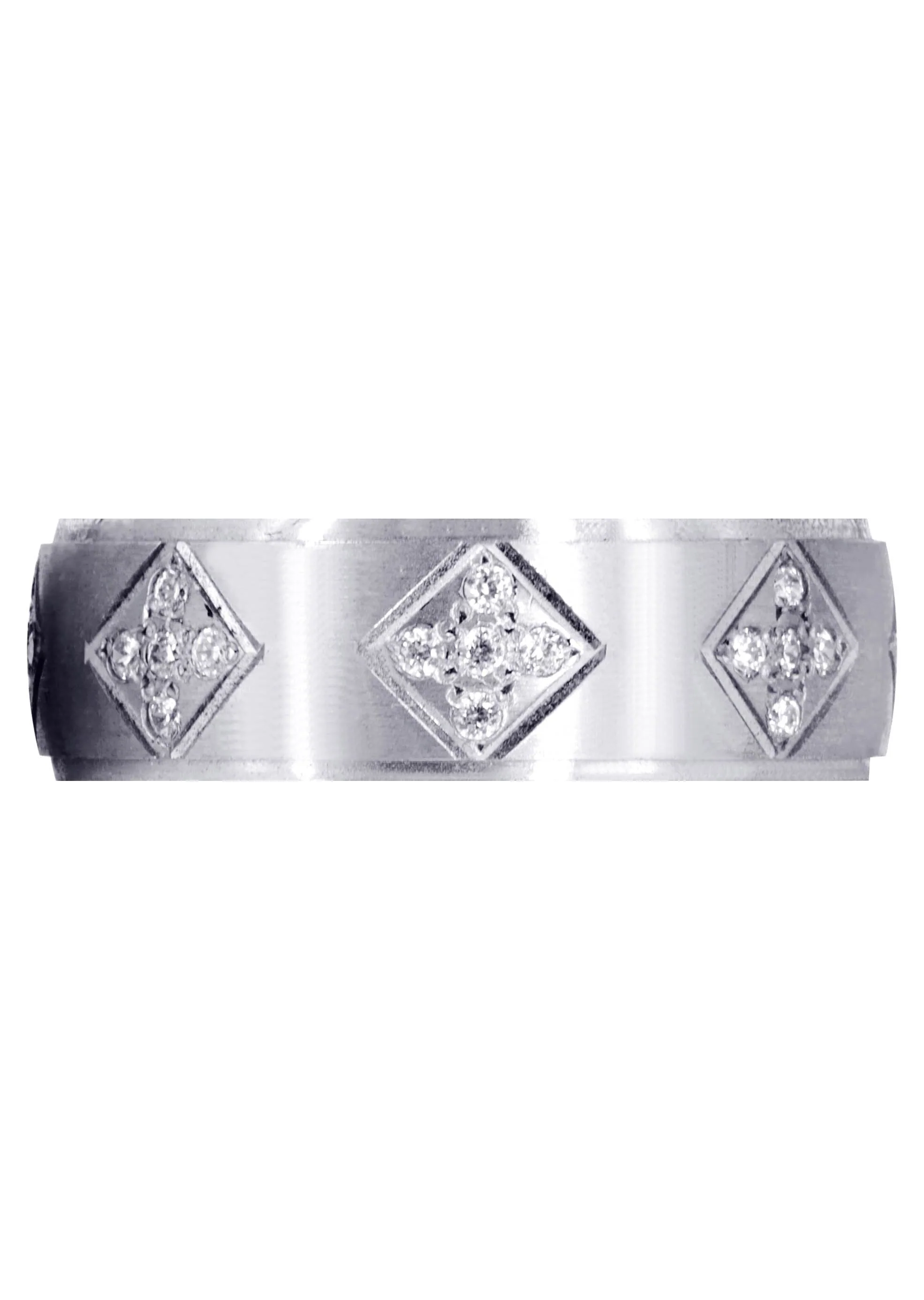 Diamond Mens Wedding Band | 0.6 Carats | Satin Finish (Shawn) - Image 2
