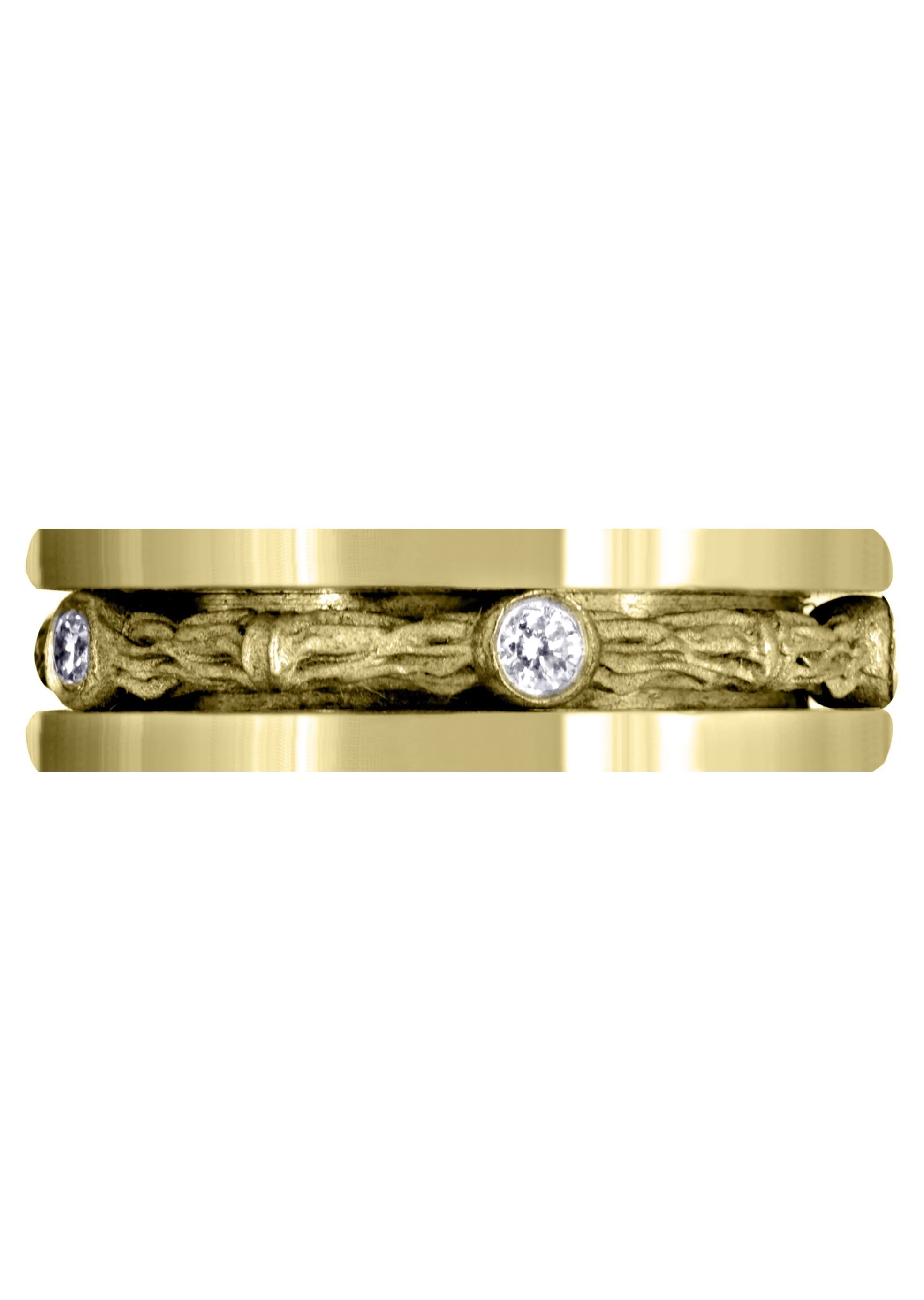 Yellow Gold Diamond Unique Mens Wedding Band | 0.15 Carats | Sand Blast Finish (Braylon) - Image 2
