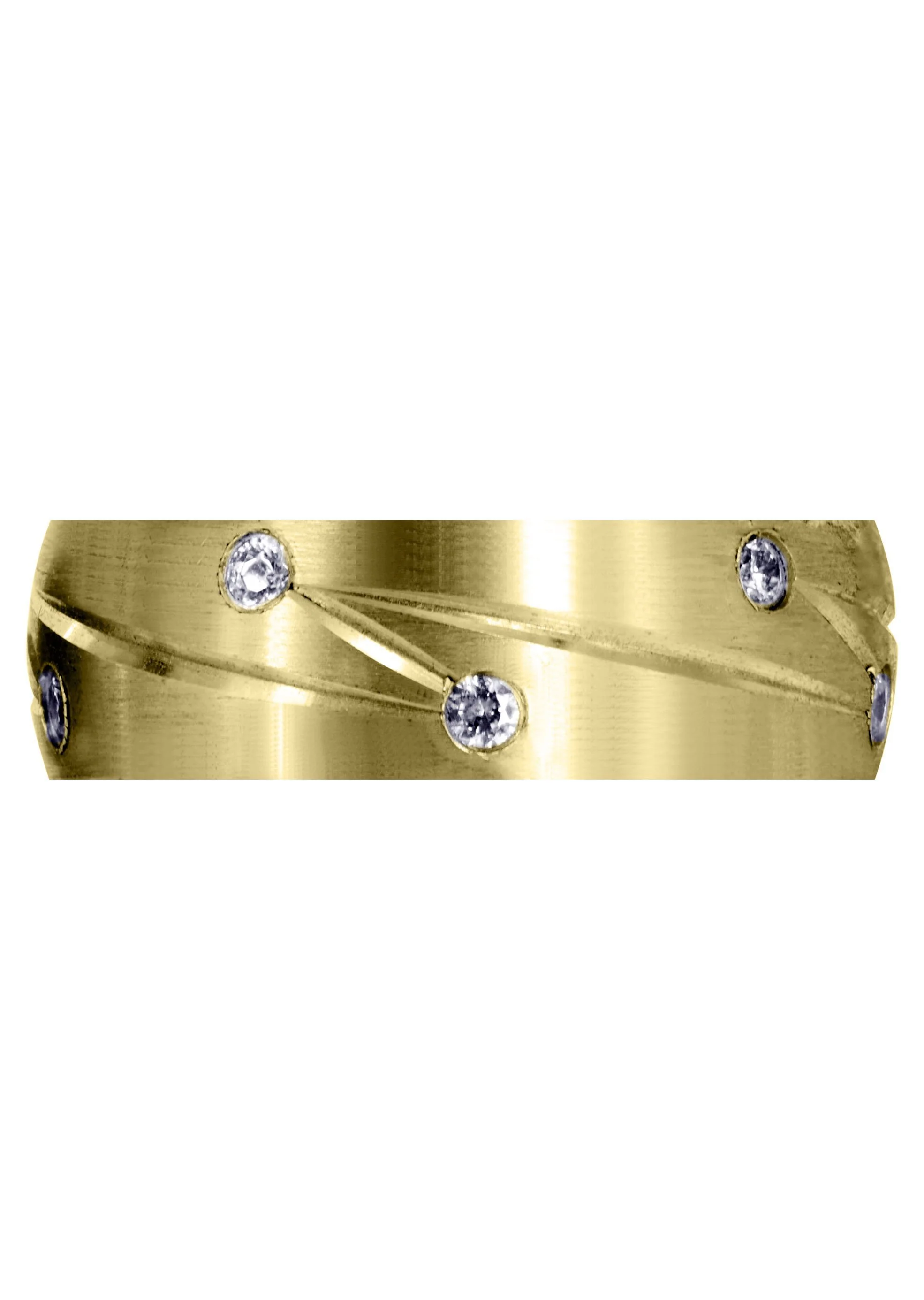 Yellow Gold Diamond Mens Wedding Band | 0.3 Carats | Satin Finish (Kendrick) - Image 2